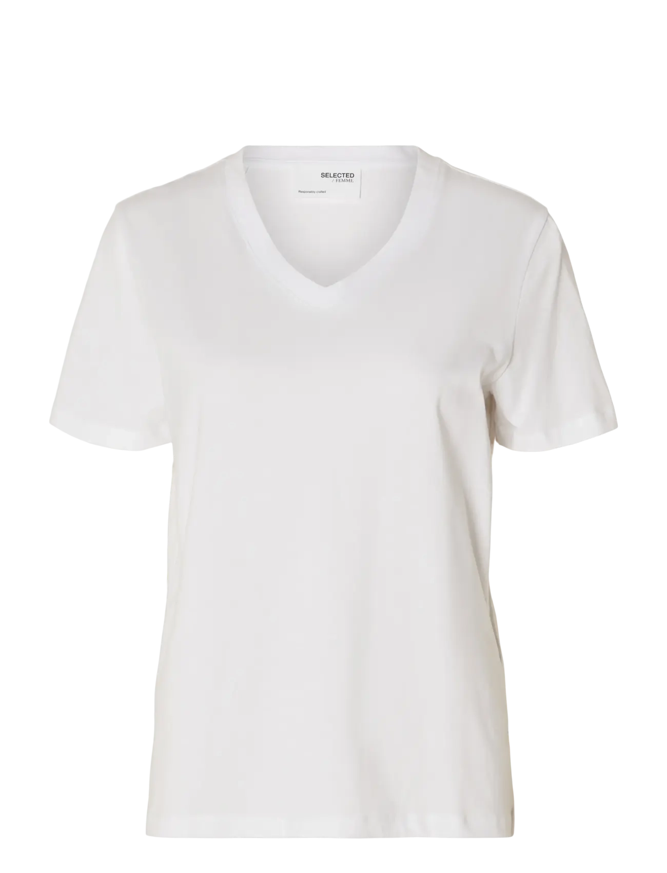 SLWESSENTIAL SS V-NECK TEE NOOS - BRIGHT WHITE