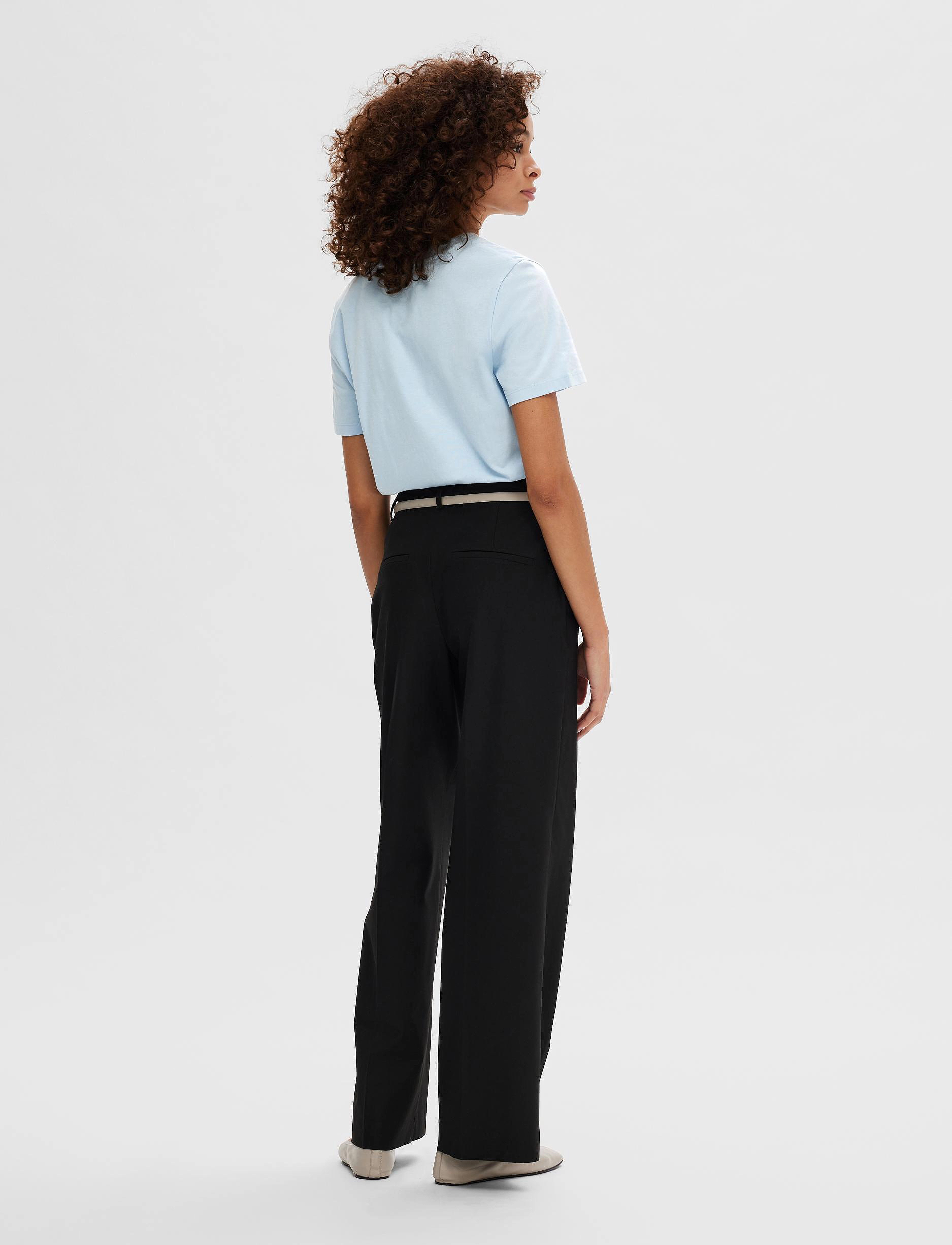 Selected - SLWESSENTIAL SS V-NECK TEE NOOS - t-shirts - cashmere blue - 2