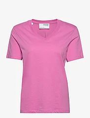 Selected Femme - SLFESSENTIAL SS V-NECK TEE NOOS - lowest prices - cyclamen - 0