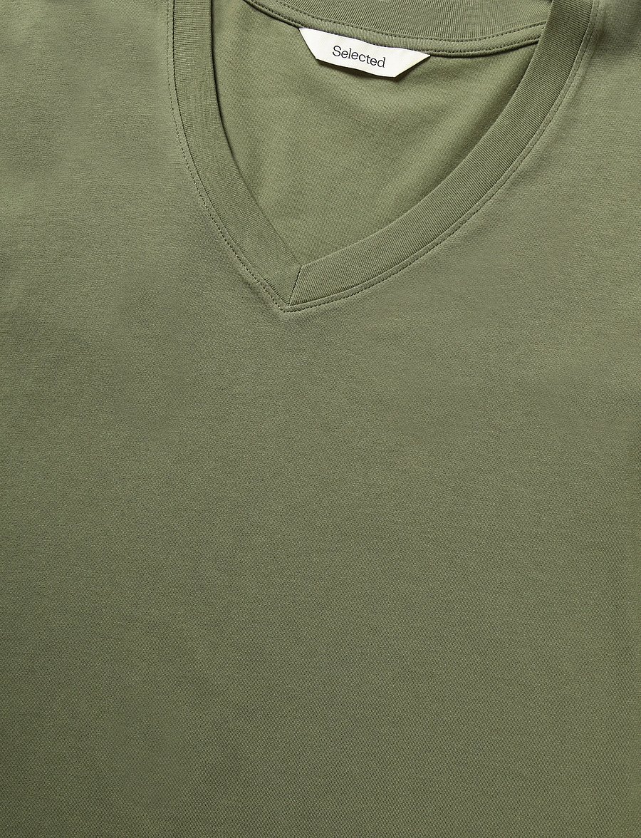 Selected - SLWESSENTIAL SS V-NECK TEE NOOS - t-shirts - kalamata - 2