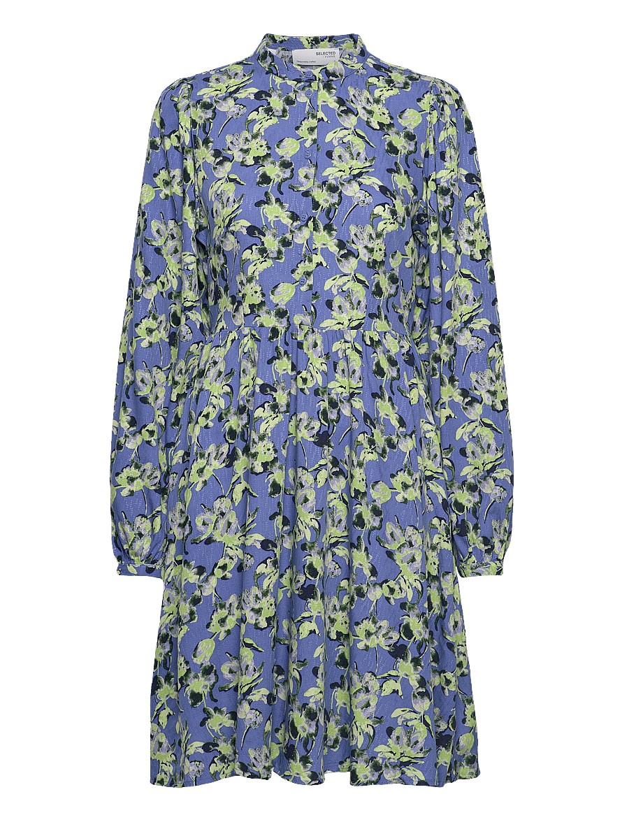 Selected - SLFJANA LS SHORT SHIRT DRESS B - robes chemises - ultramarine - 1