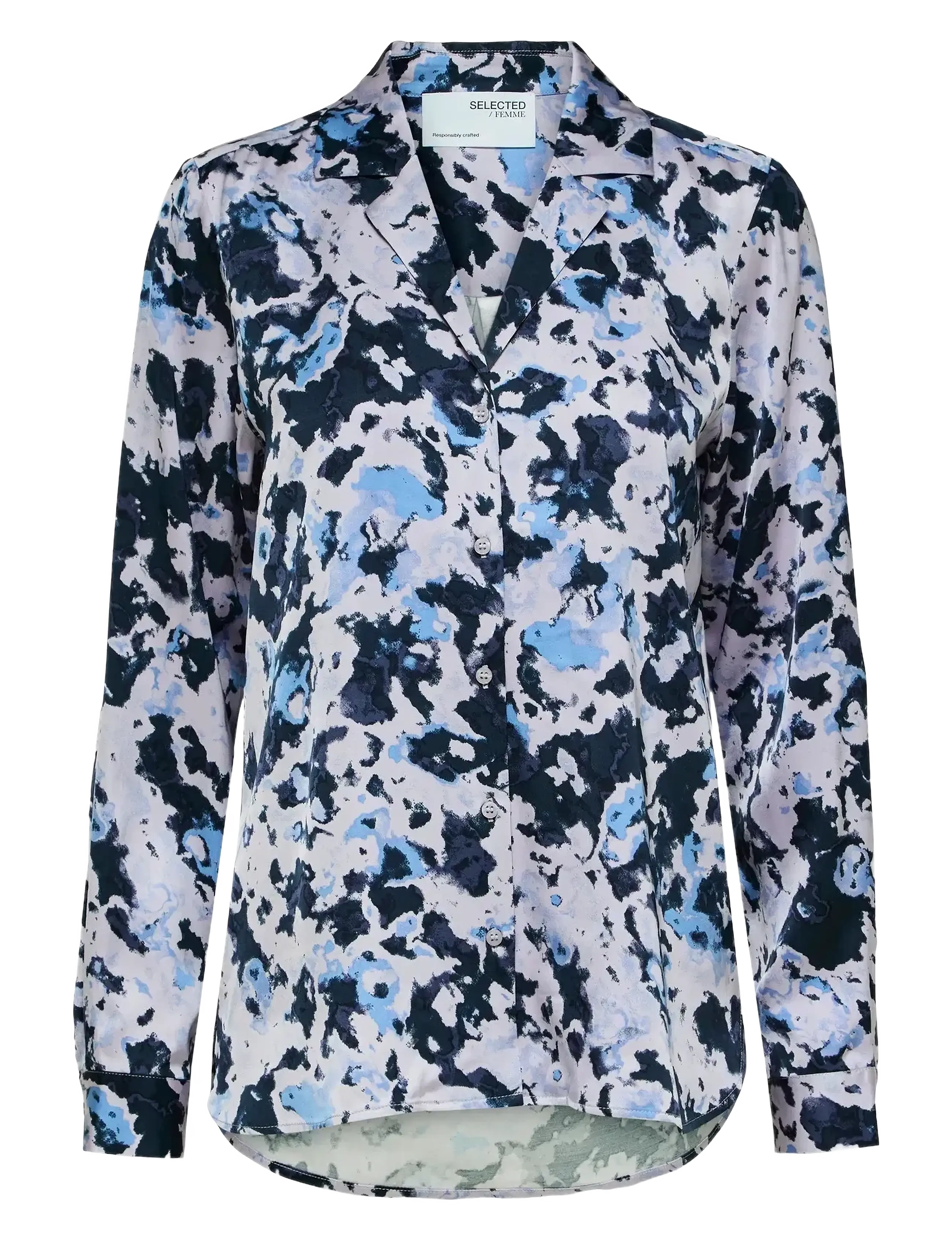 Selected SLFARONIA LS AOP SATIN SHIRT B - Selected - ORCHID PETAL / purple