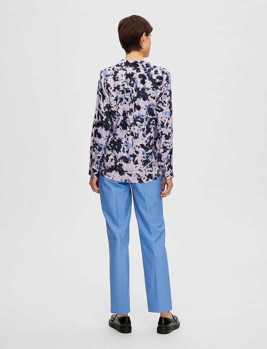 Selected - SLFARONIA LS AOP SATIN SHIRT B - langärmlige hemden - orchid petal - 3
