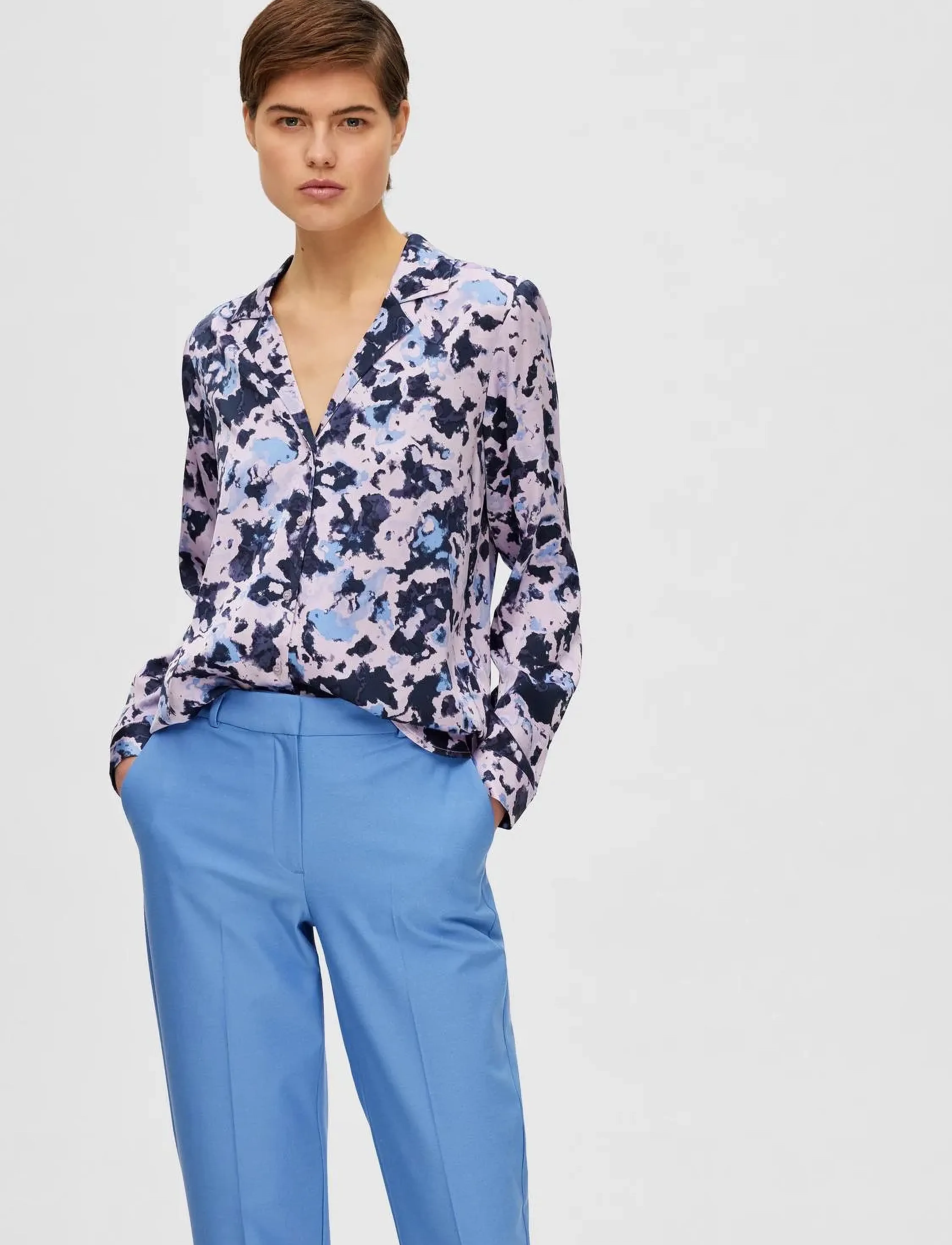 Selected - SLFARONIA LS AOP SATIN SHIRT B - chemises à manches longues - orchid petal - 4