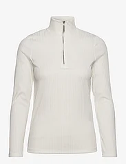 Selected Femme - SLFJINALINE ZIPPER LS LONG TOP W - t-shirts & topper - snow white - 0