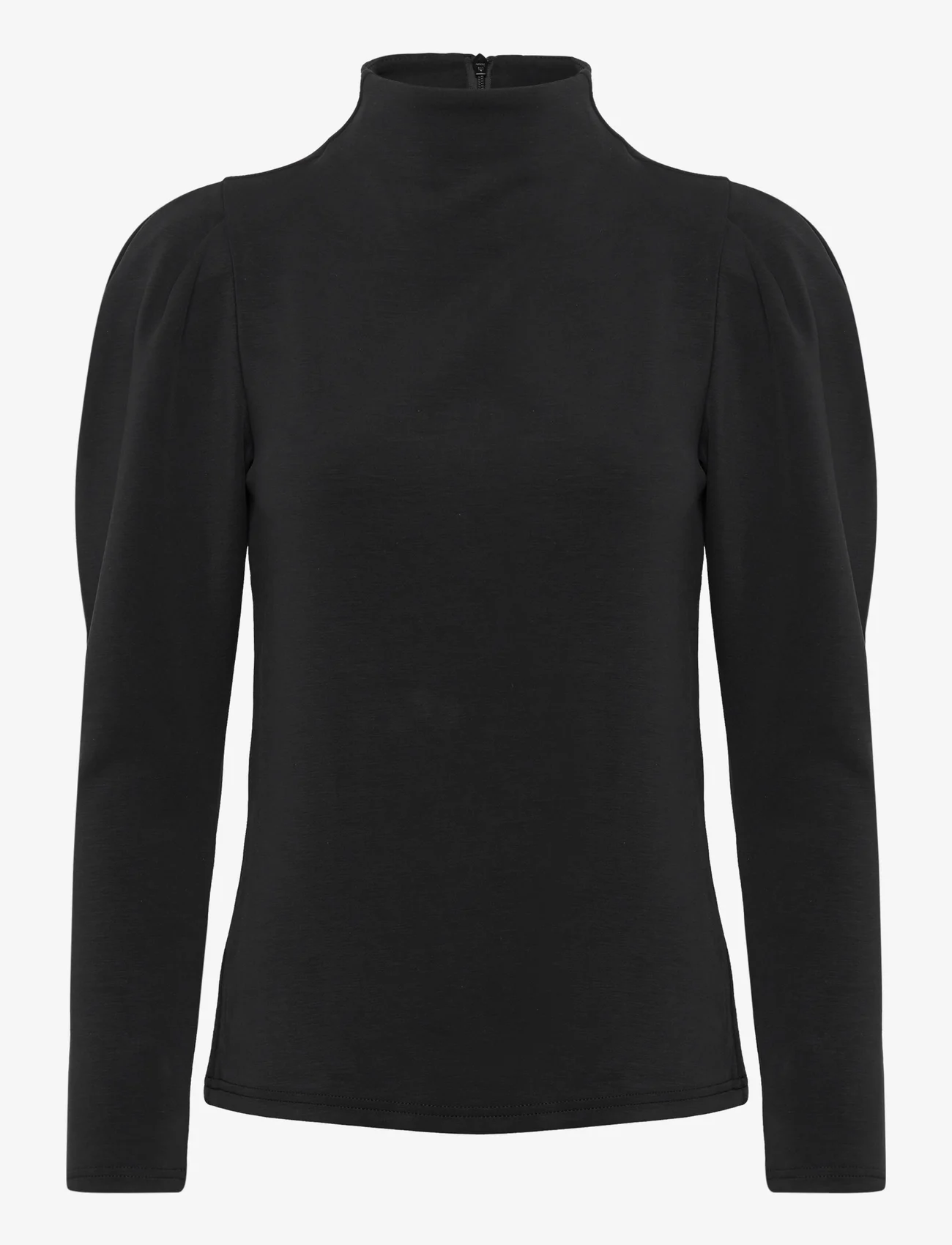 Selected Femme - SLFFENJA LS T-NECK TOP B NOOS - long-sleeved blouses - black - 0