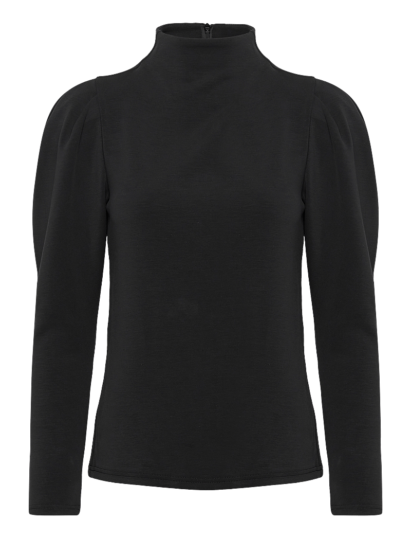 Selected - SLFFENJA LS T-NECK TOP B NOOS - langärmlige blusen - black - 1