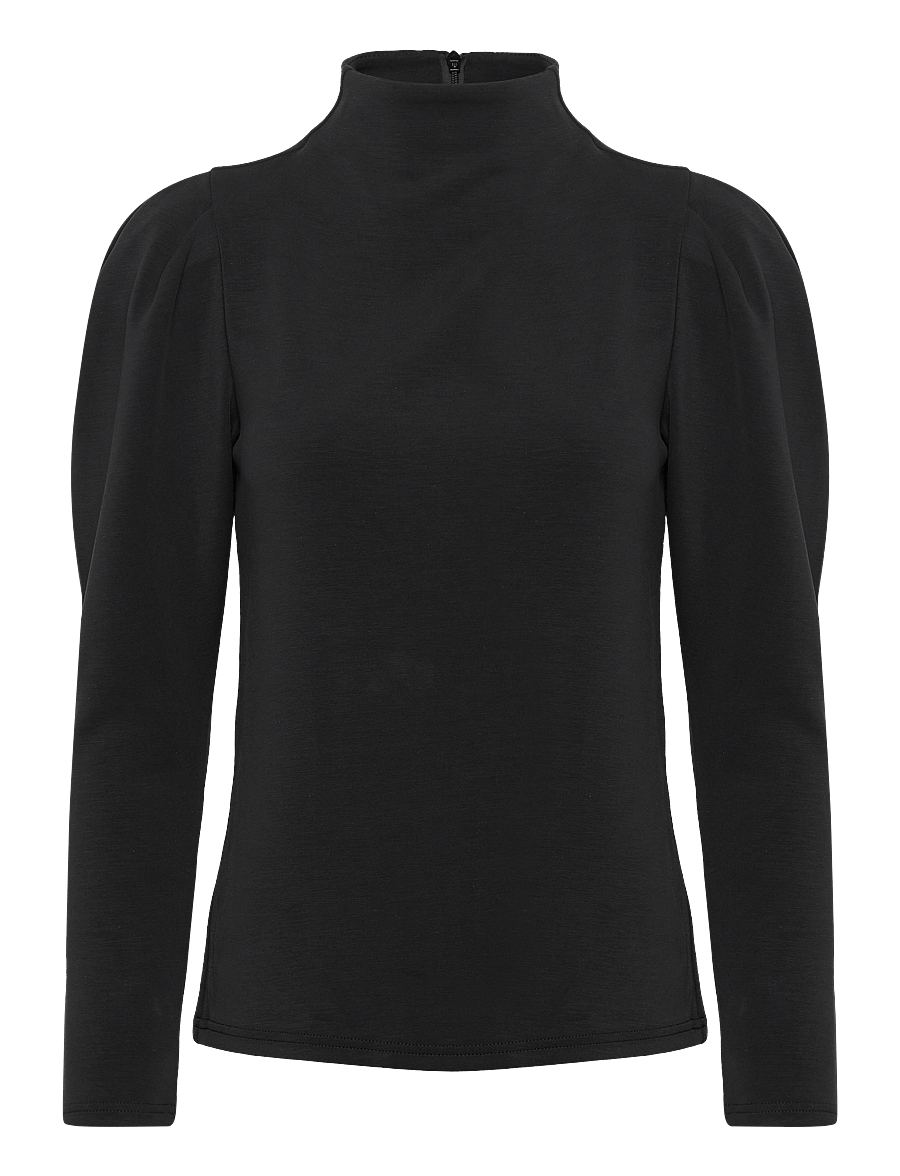 Selected - SLFFENJA LS T-NECK TOP B NOOS - blouses à manches longues - black - 1