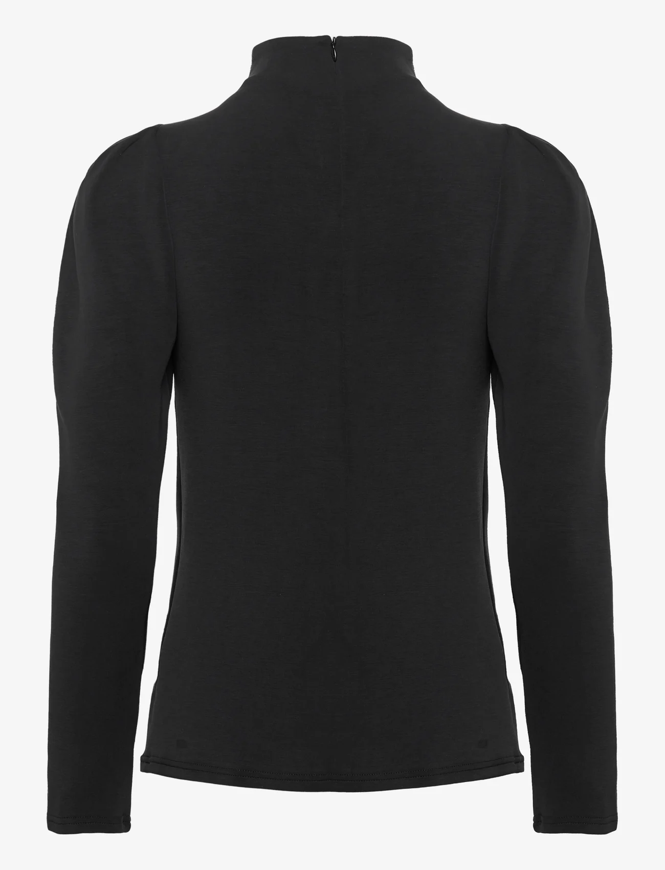 Selected Femme - SLFFENJA LS T-NECK TOP B NOOS - long-sleeved blouses - black - 1