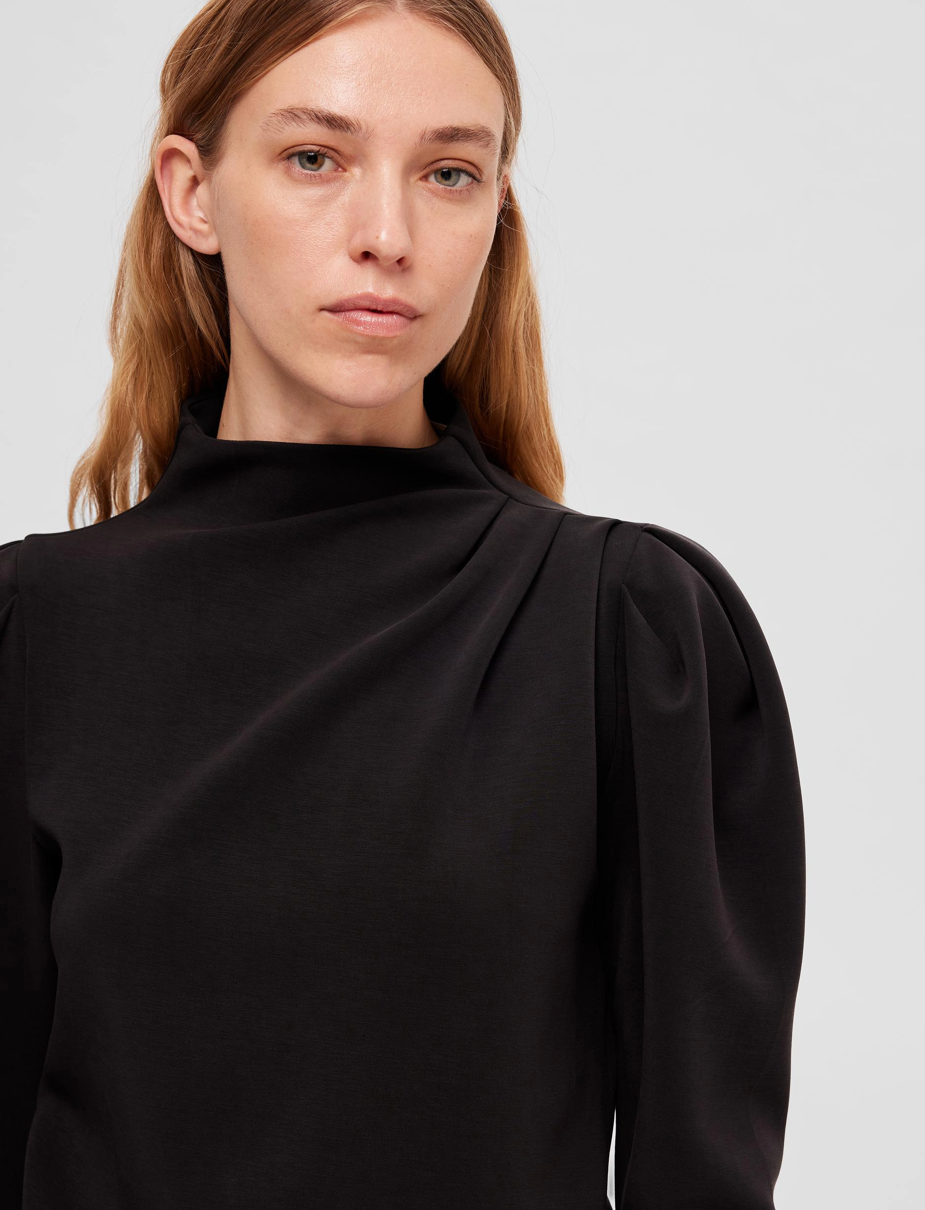 Selected - SLFFENJA LS T-NECK TOP B NOOS - blouses à manches longues - black - 5