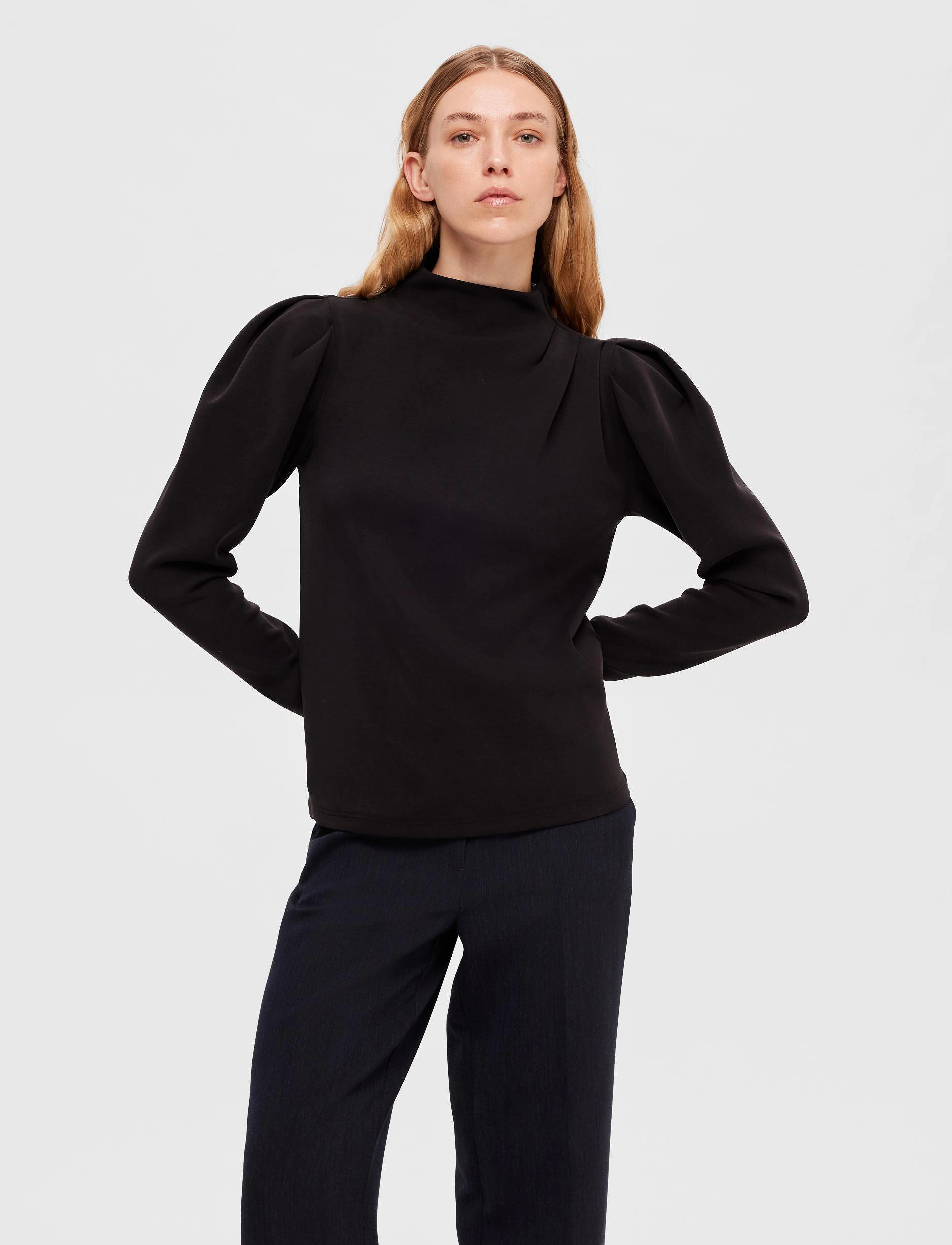 SELECTED Slffenja Ls T-Neck Top B Noos blusar dam – bild 5