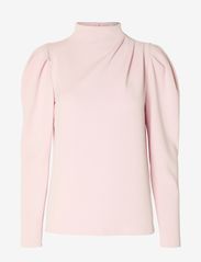 Selected Femme - SLFFENJA LS T-NECK TOP B NOOS - long-sleeved blouses - cradle pink - 0