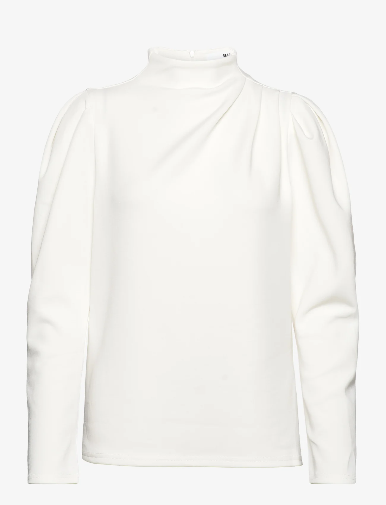 Selected Femme - SLFFENJA LS T-NECK TOP B NOOS - long-sleeved blouses - snow white - 0