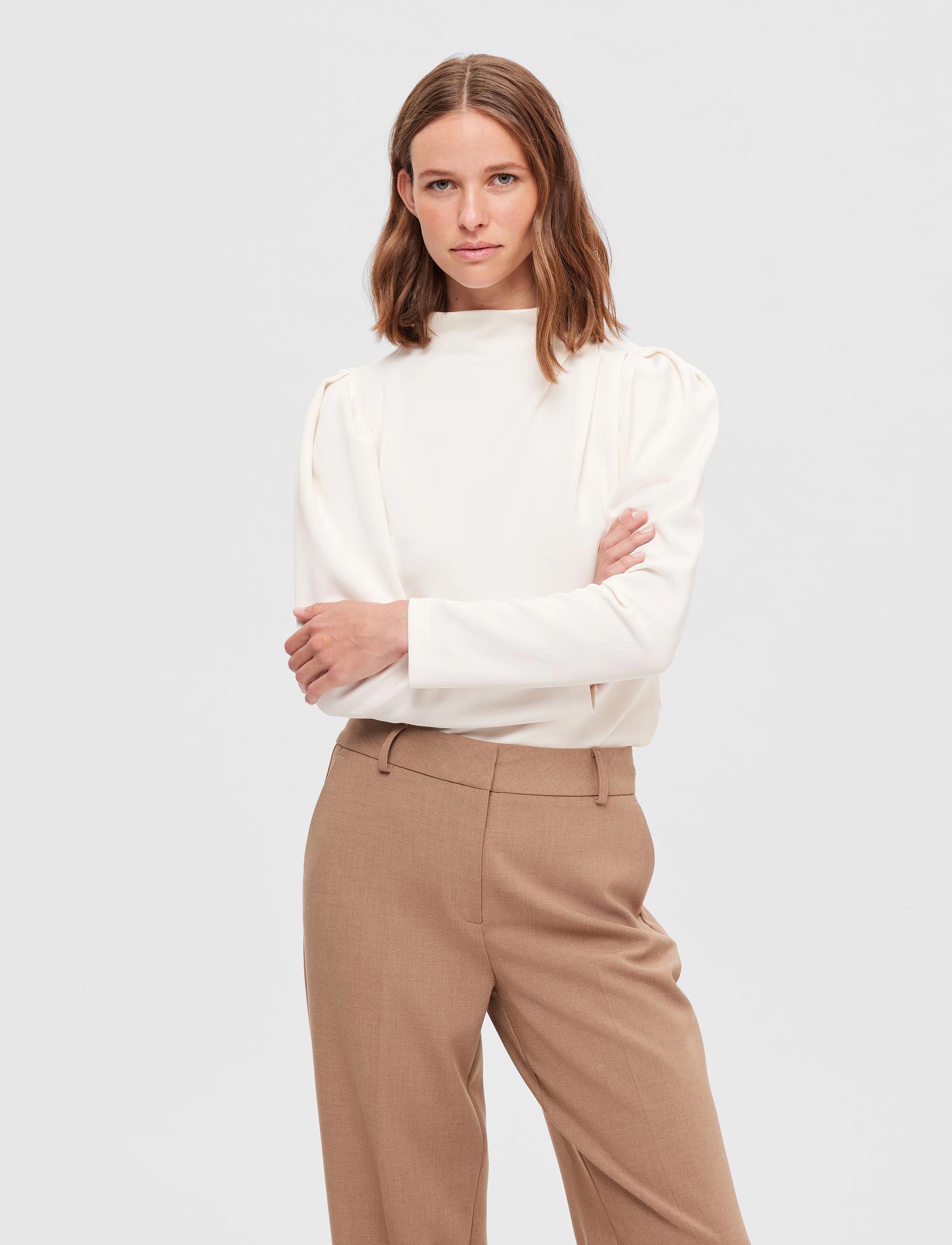SELECTED Slffenja Ls T-Neck Top B Noos blusar dam – bild 5