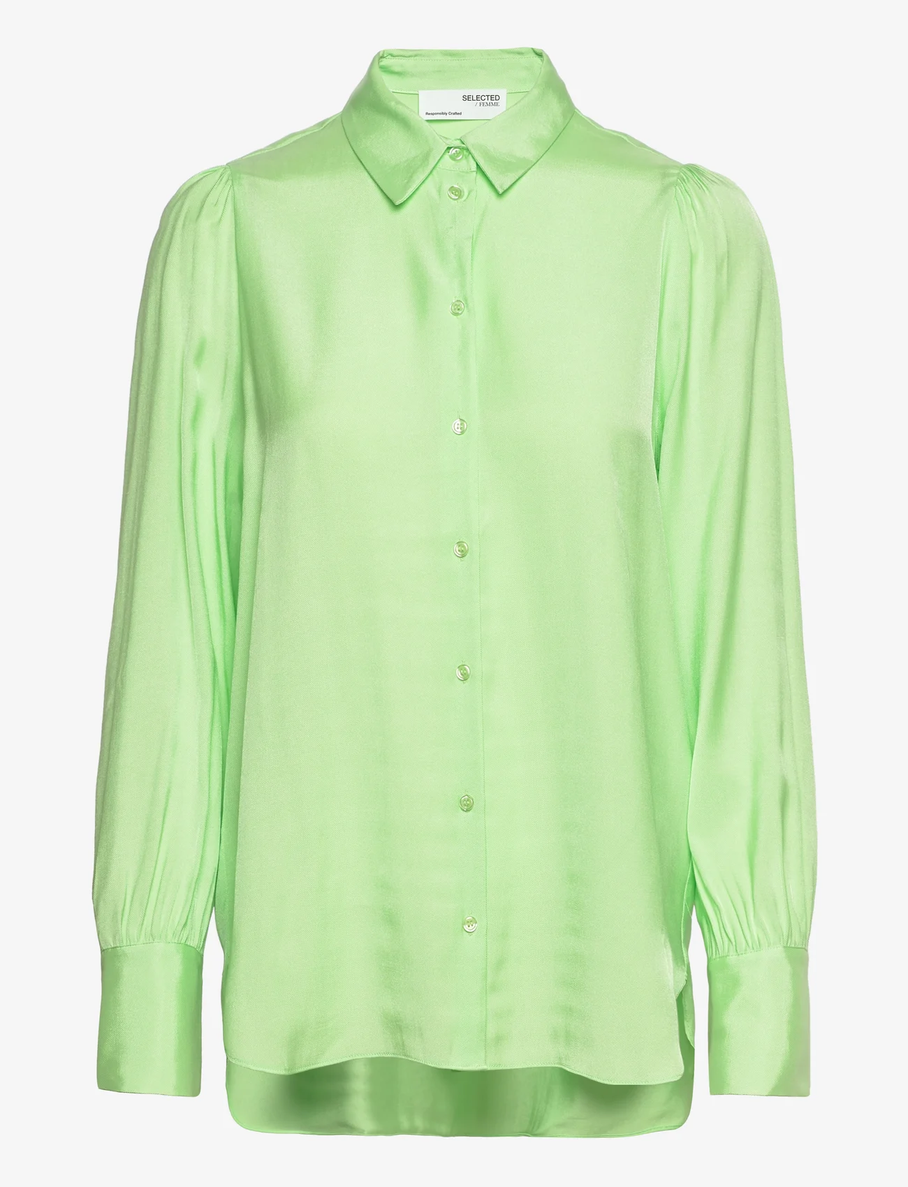 Selected Femme - SLFALFA LS  SHIRT B - long-sleeved shirts - pistachio green - 0