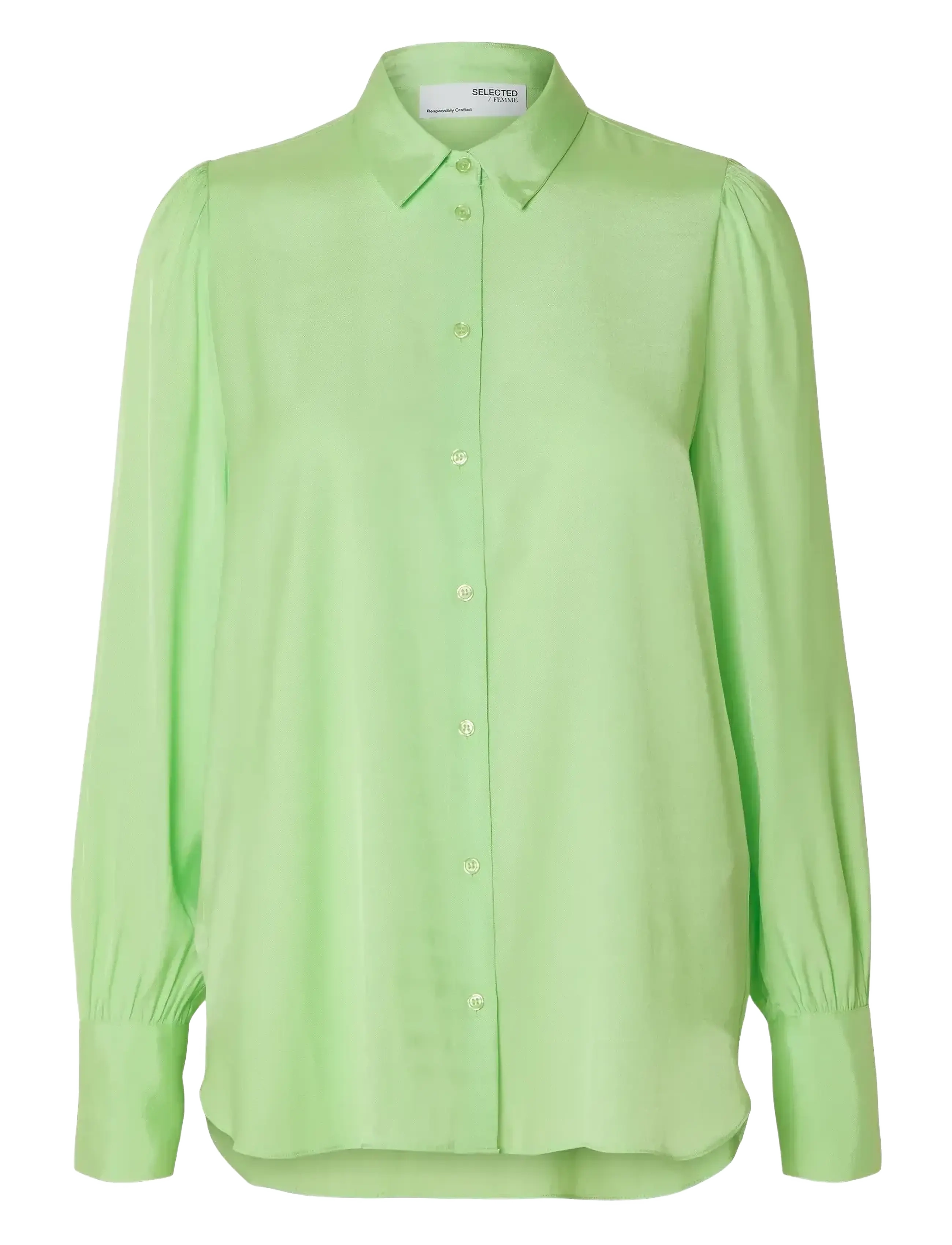 Selected SLFALFA LS  SHIRT B - Riided - PISTACHIO GREEN / green