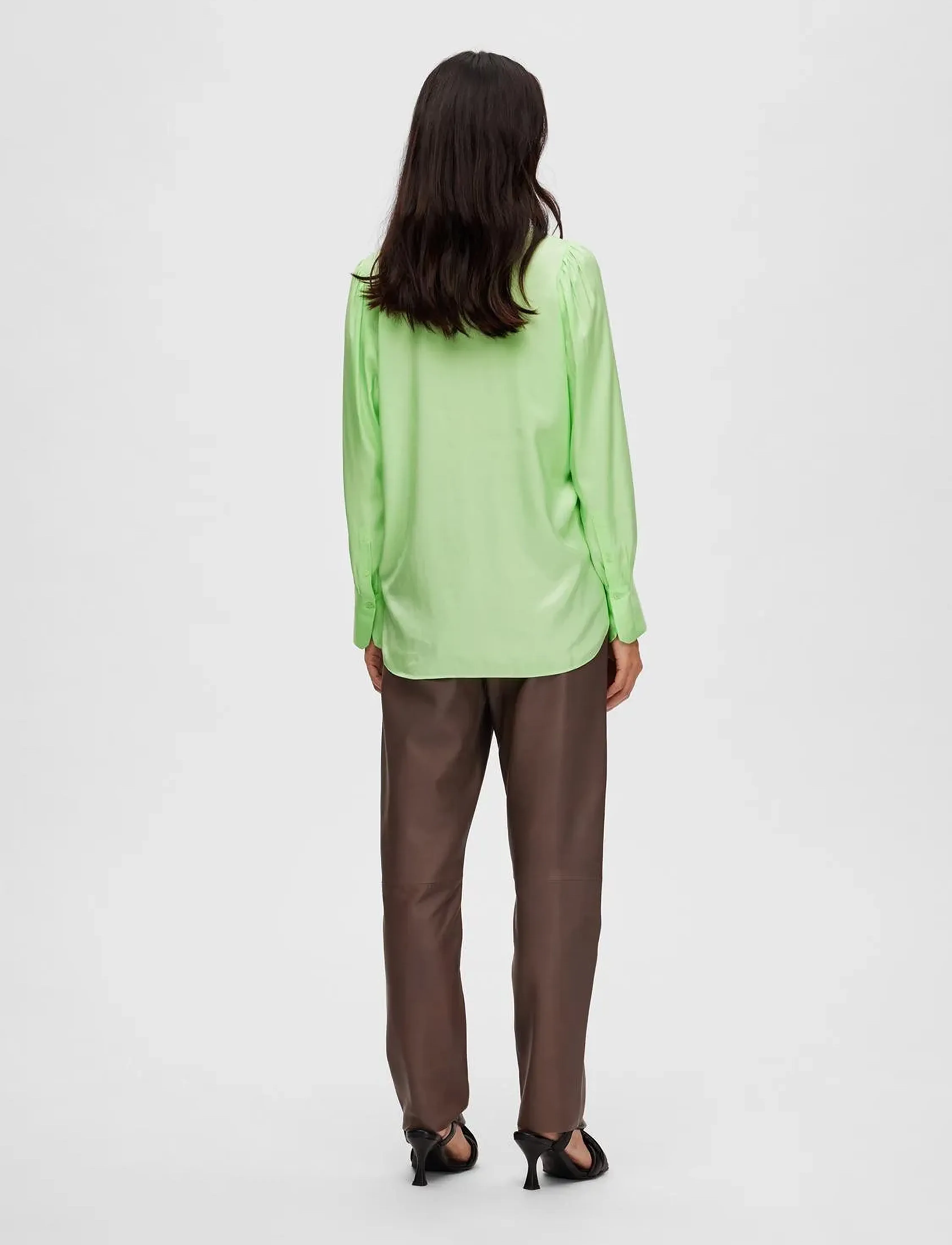 Selected - SLFALFA LS  SHIRT B - langärmlige hemden - pistachio green - 3