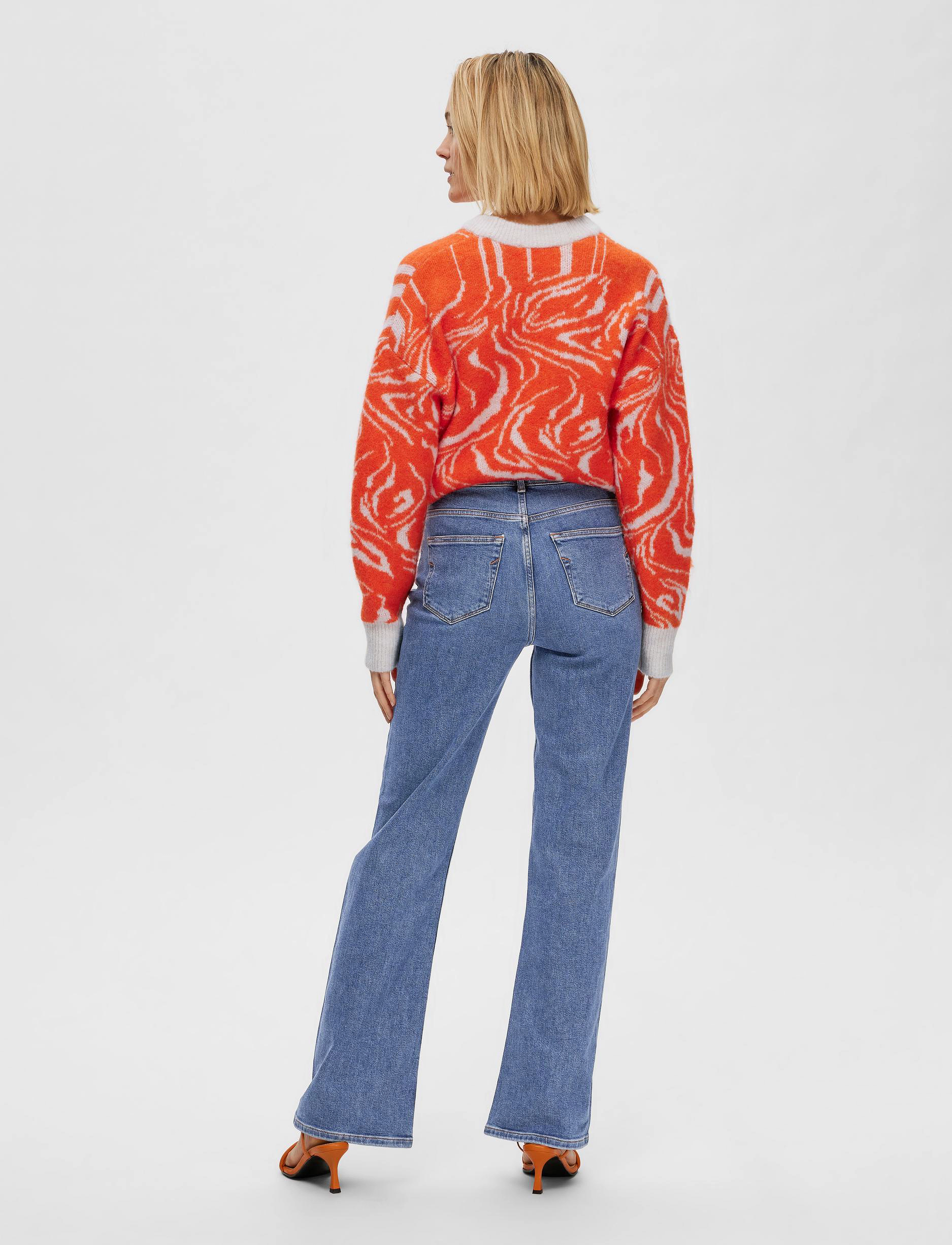 Selected - SLFTONE HW MID BLUE BOOTCUT JEANS W NOOS - medium blue denim - 3