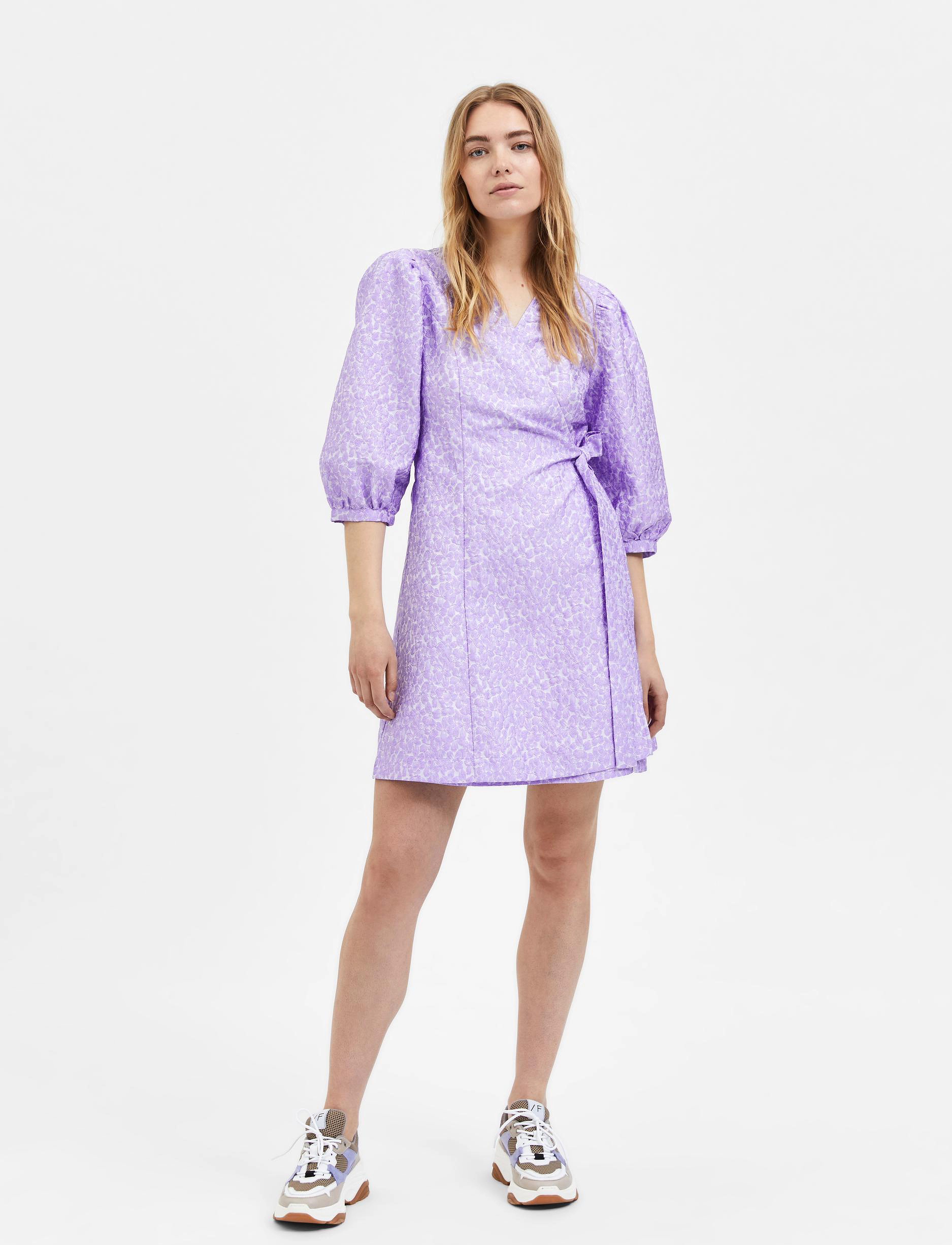 Selected - SLFJULIA-SIV 3/4 SHORT DRESS EX - violet tulip - 4