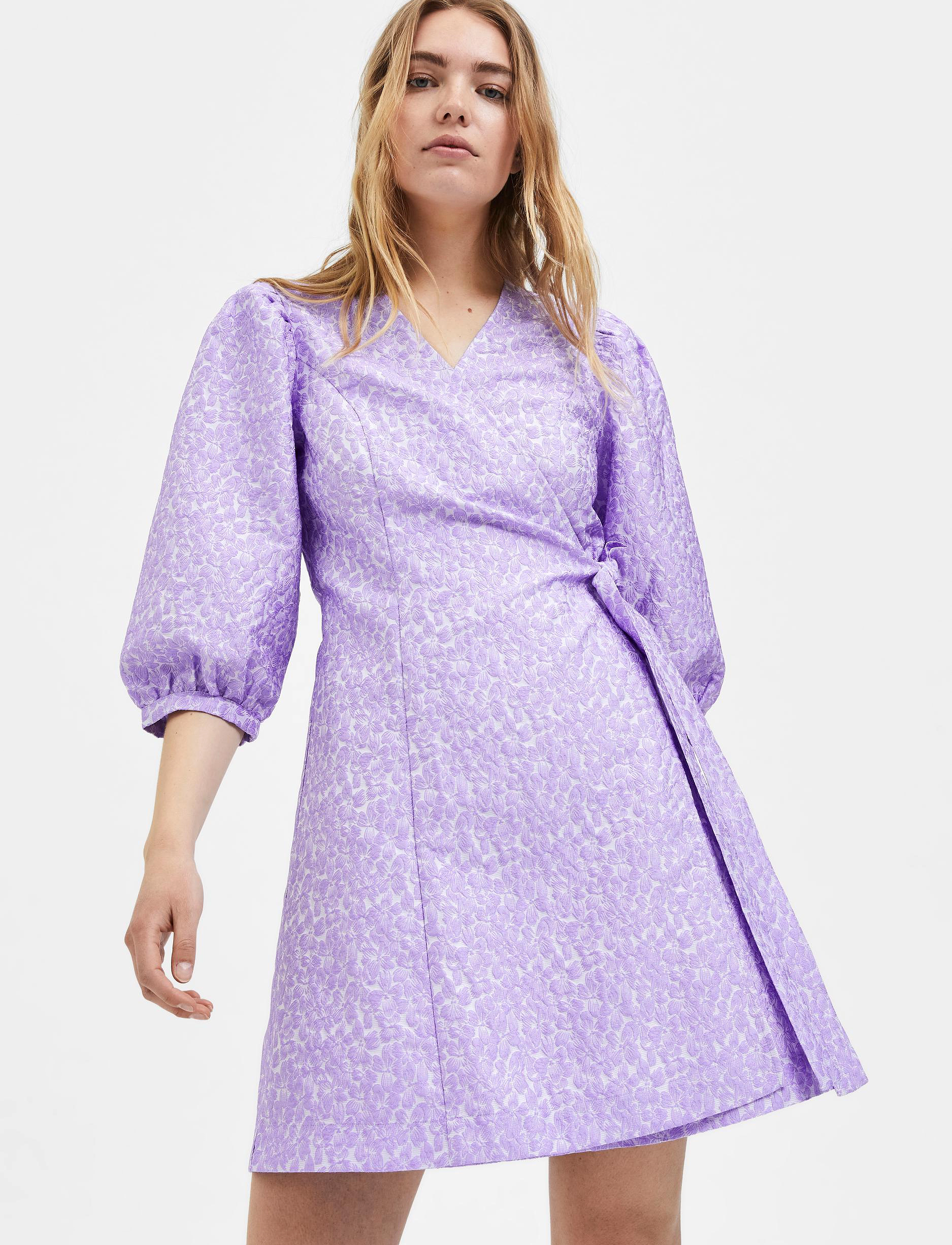 Selected - SLFJULIA-SIV 3/4 SHORT DRESS EX - violet tulip - 5