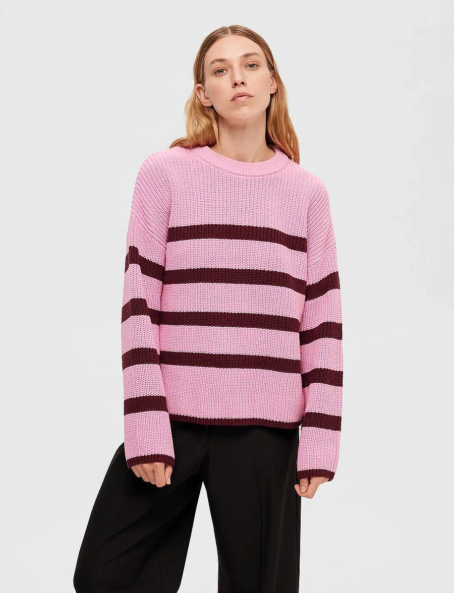Selected - SLFBLOOMIE LS KNIT O-NECK NOOS - pullover - moonlite mauve - 0