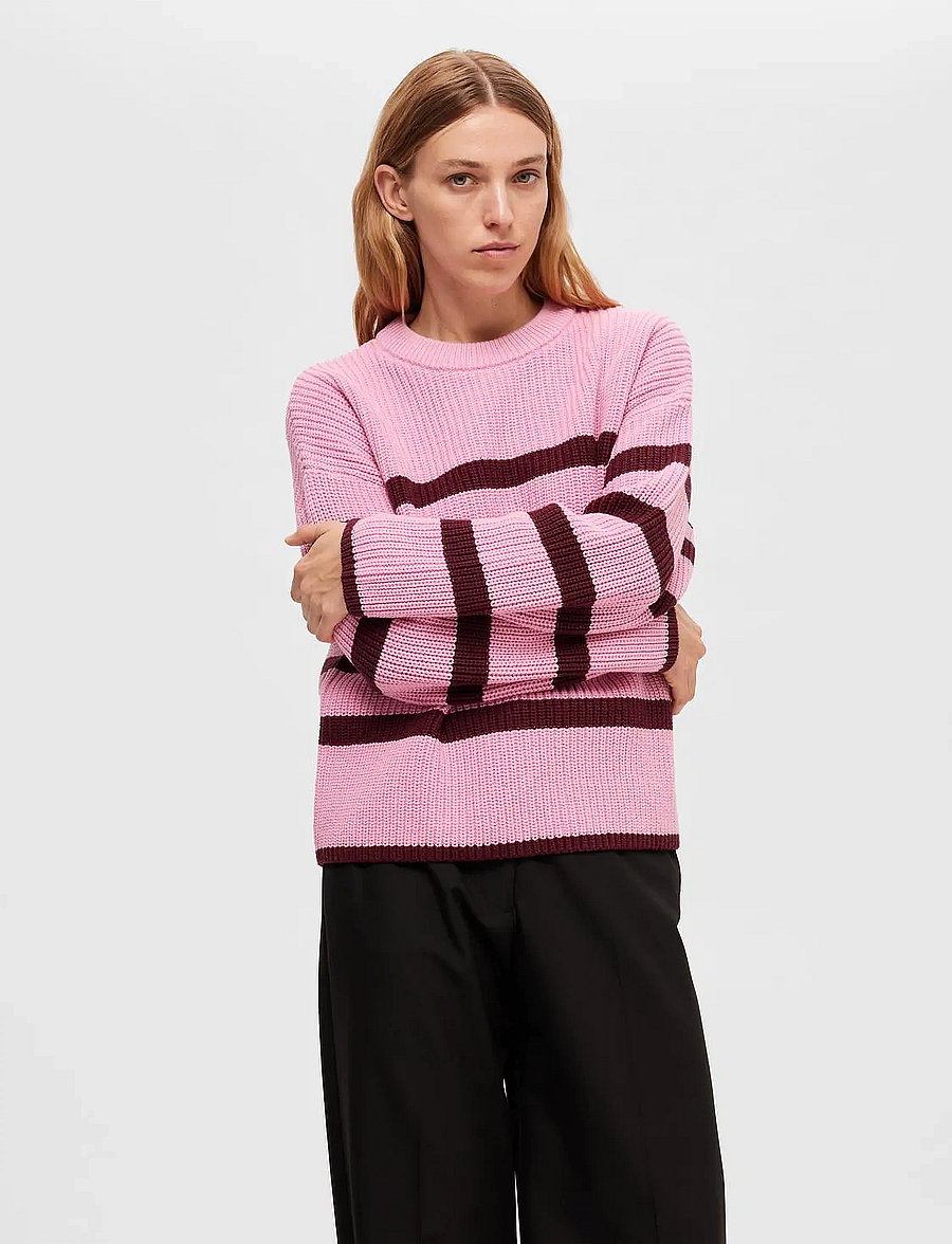 Selected - SLFBLOOMIE LS KNIT O-NECK NOOS - pullover - moonlite mauve - 4