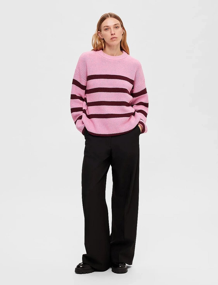 Selected - SLFBLOOMIE LS KNIT O-NECK NOOS - pullover - moonlite mauve - 5