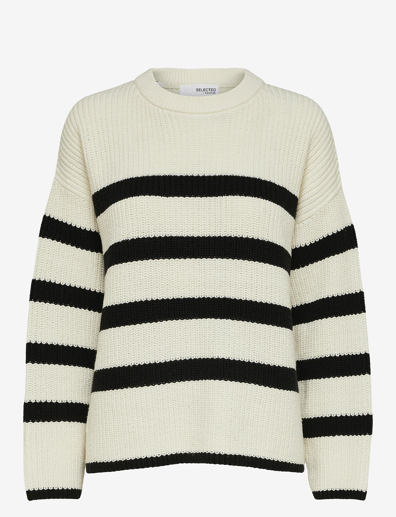 Selected - SLFBLOOMIE LS KNIT O-NECK NOOS - pullover - snow white - 1