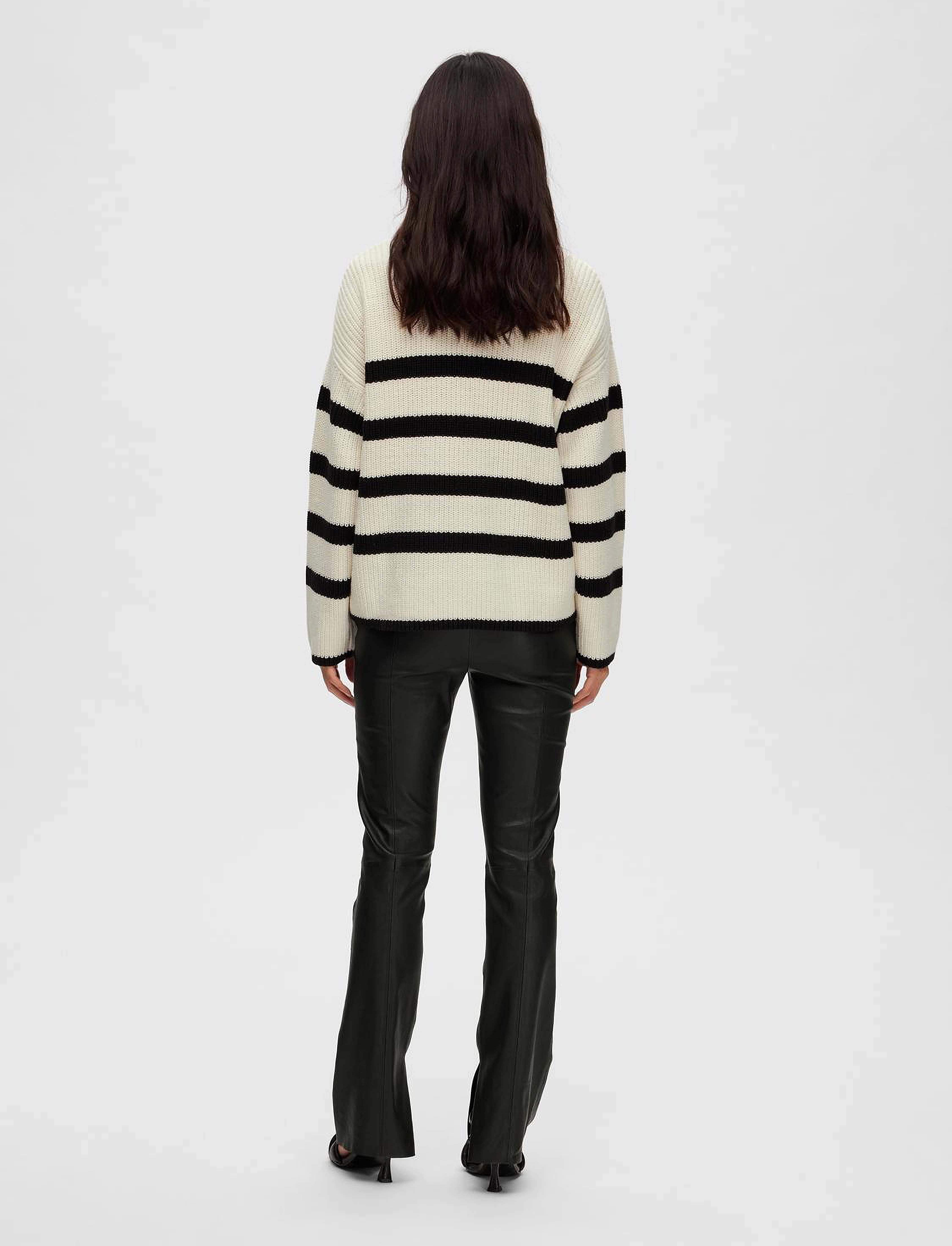 Selected - SLFBLOOMIE LS KNIT O-NECK NOOS - pullover - snow white - 3