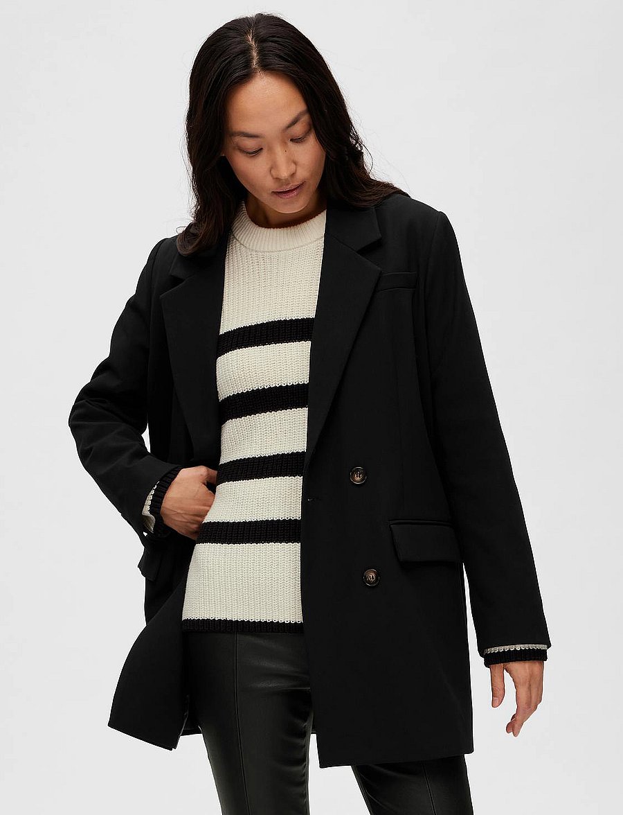 Selected - SLFBLOOMIE LS KNIT O-NECK NOOS - pullover - snow white - 5