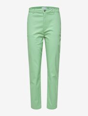 Selected Femme - SLFMARINA HW CHINO PANTS W - tiesaus kirpimo kelnės - absinthe green - 0