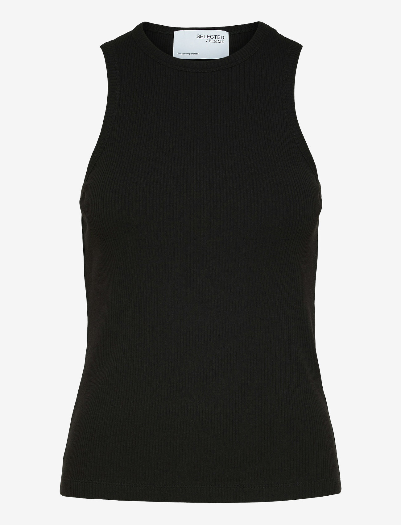 Selected - SLFANNA O-NECK TANK TOP NOOS - tanktops - black - 1