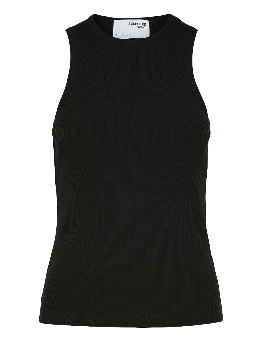 Selected - SLWANNA O-NECK TANK TOP NOOS - Ärmellose tops - black - 1