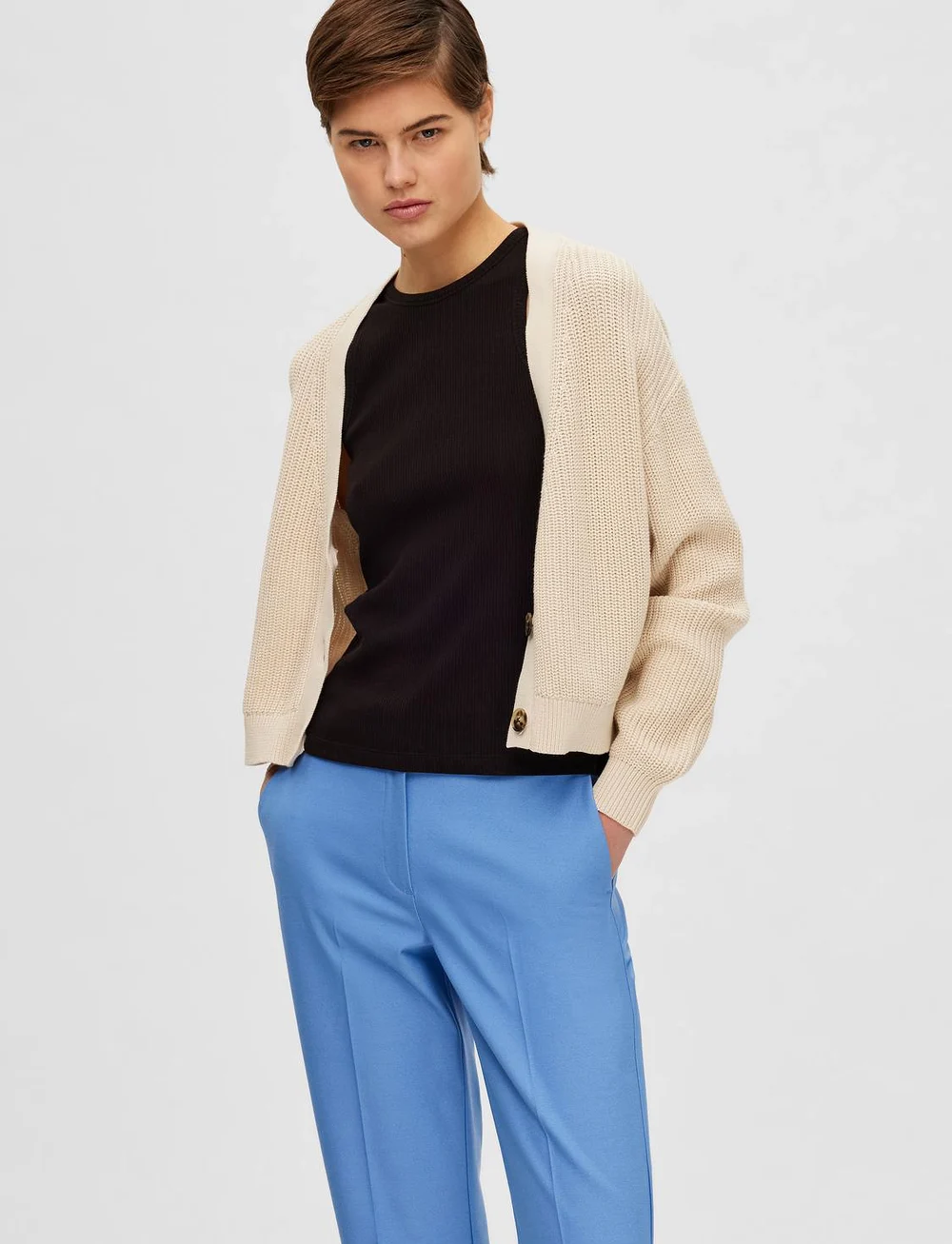 Selected - SLFANNA O-NECK TANK TOP NOOS - topy bez rękawów - black - 5