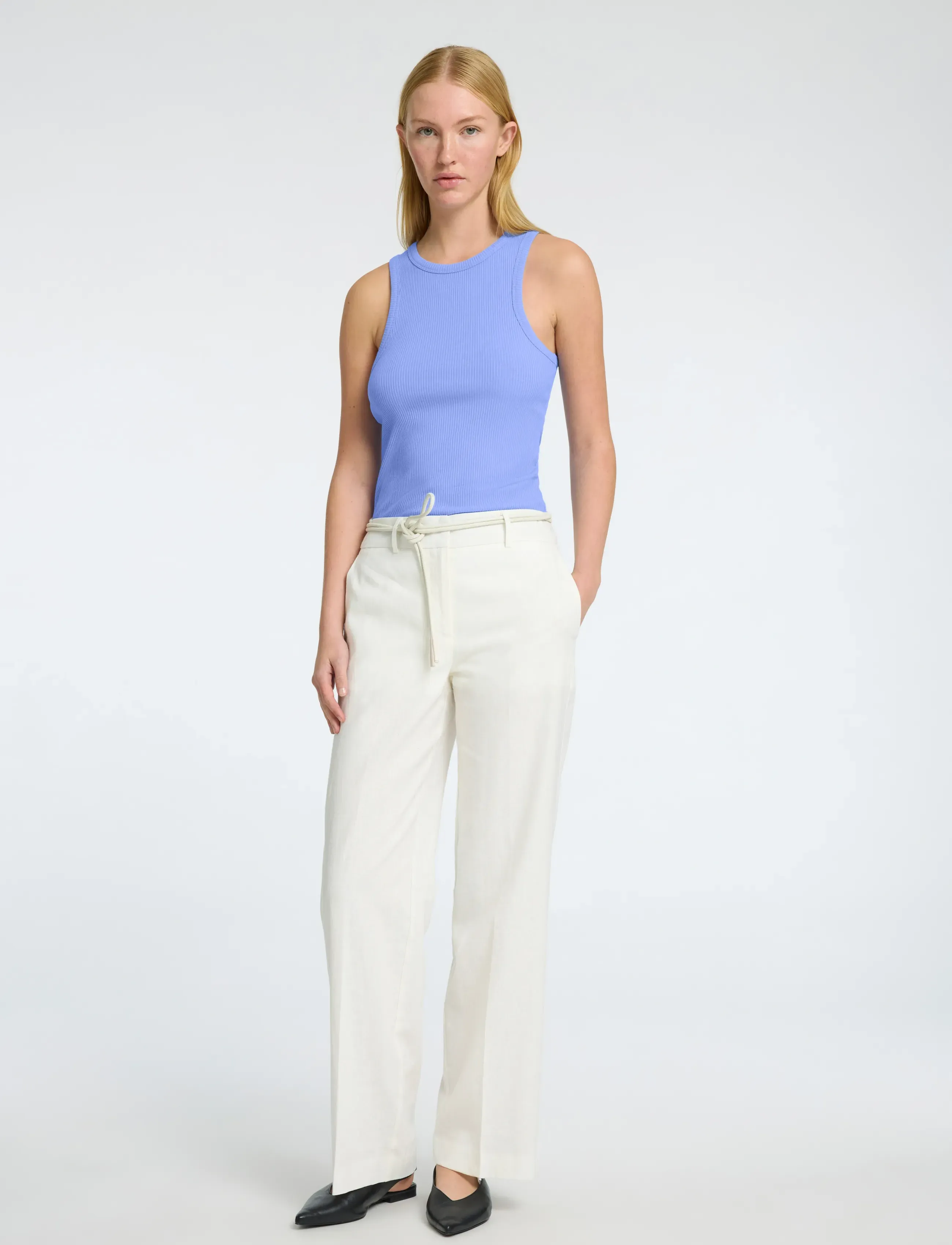 Selected - SLWANNA O-NECK TANK TOP NOOS - tanktops - cornflower blue - 3