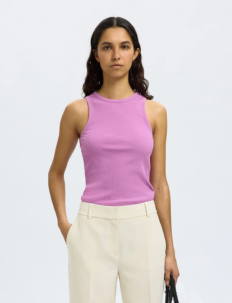 Selected - SLFANNA O-NECK TANK TOP NOOS - topy bez rękawów - first bloom - 0