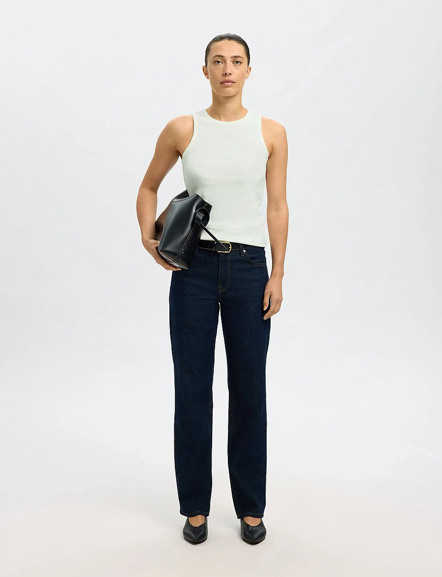 Selected - SLWANNA O-NECK TANK TOP NOOS - varrukateta topid - snow white - 3