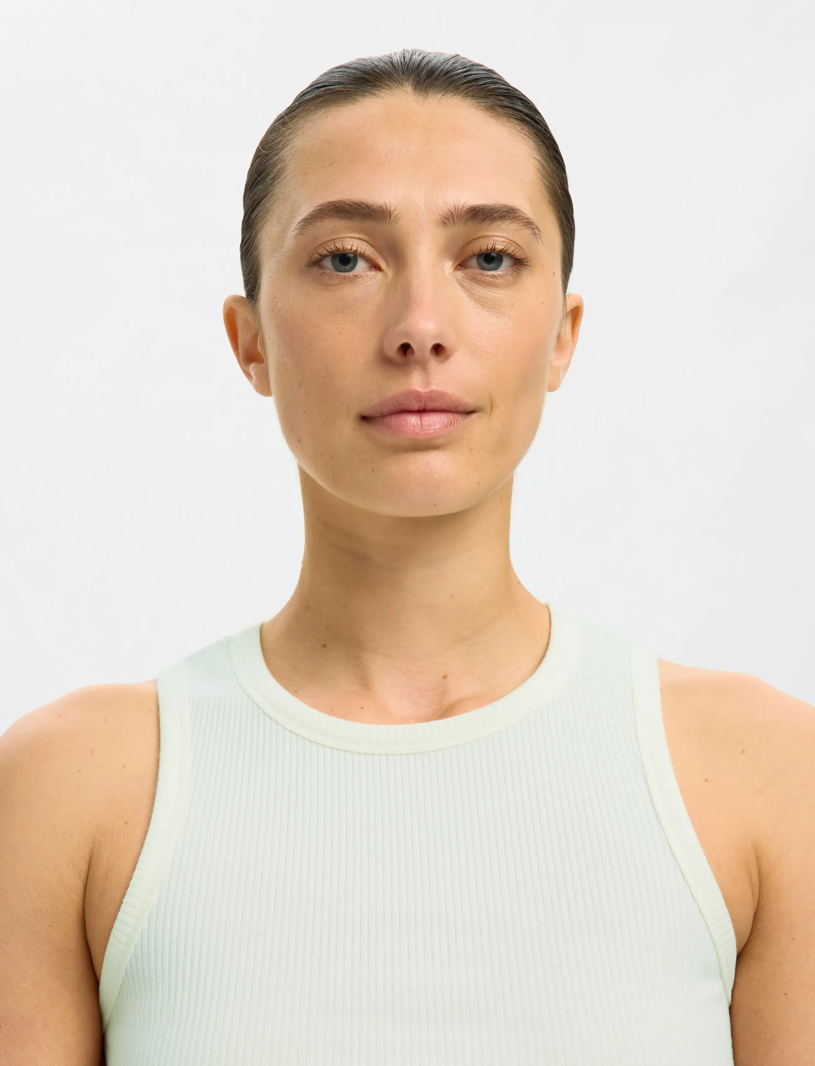 Selected - SLWANNA O-NECK TANK TOP NOOS - tanktops - snow white - 4