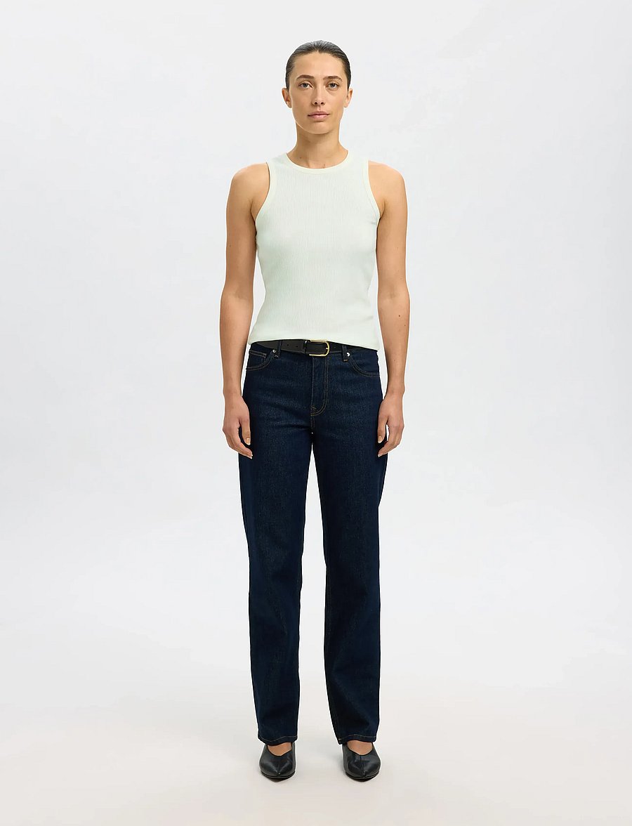 Selected - SLWANNA O-NECK TANK TOP NOOS - varrukateta topid - snow white - 5