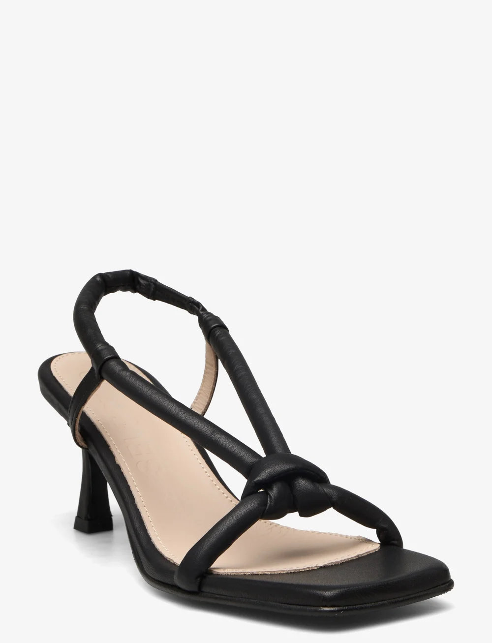 Leather high 2025 heeled strappy sandals