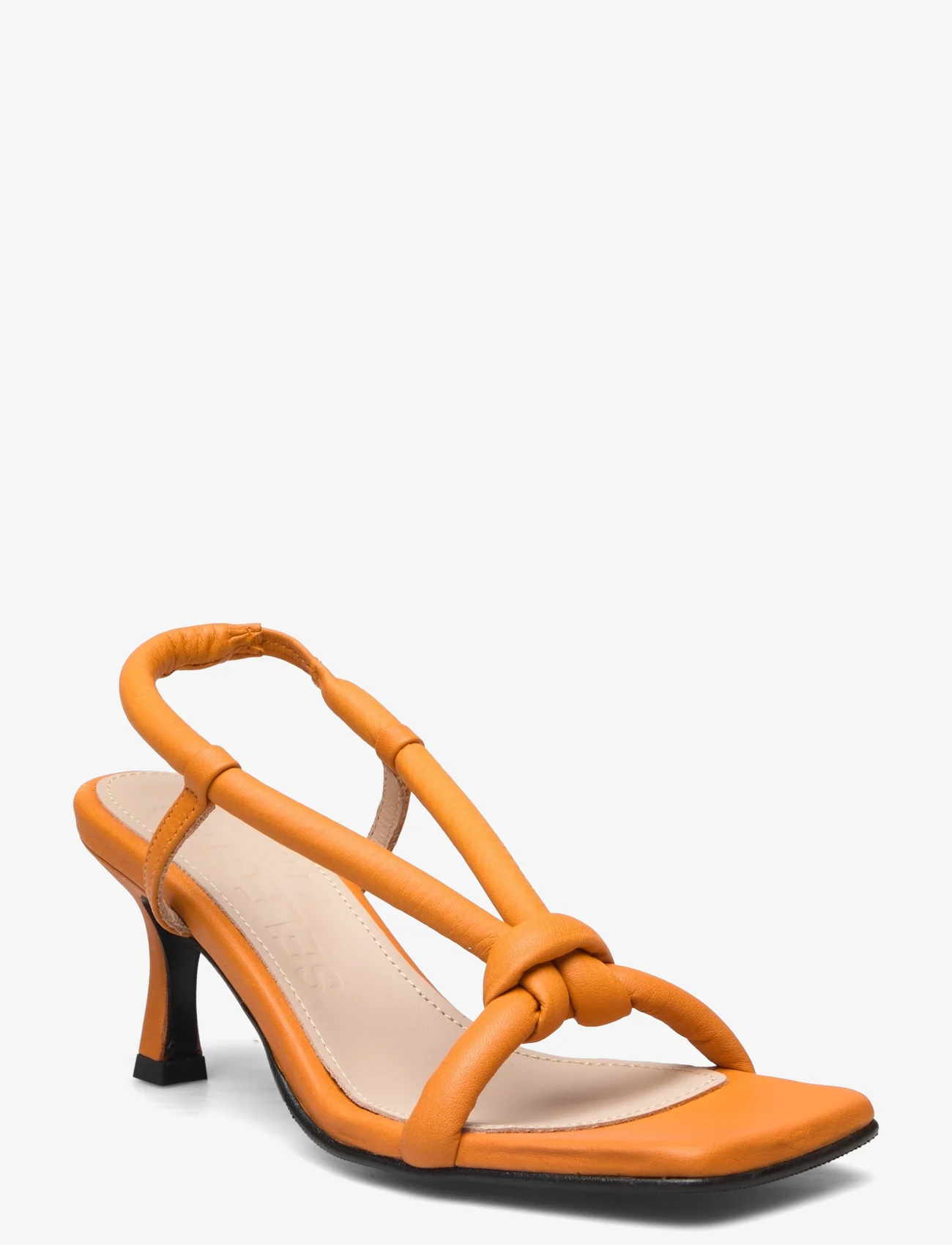Selected Femme - SLFSARA PADDED LEATHER HIGH HEEL SANDAL - party wear at outlet prices - orangeade - 0
