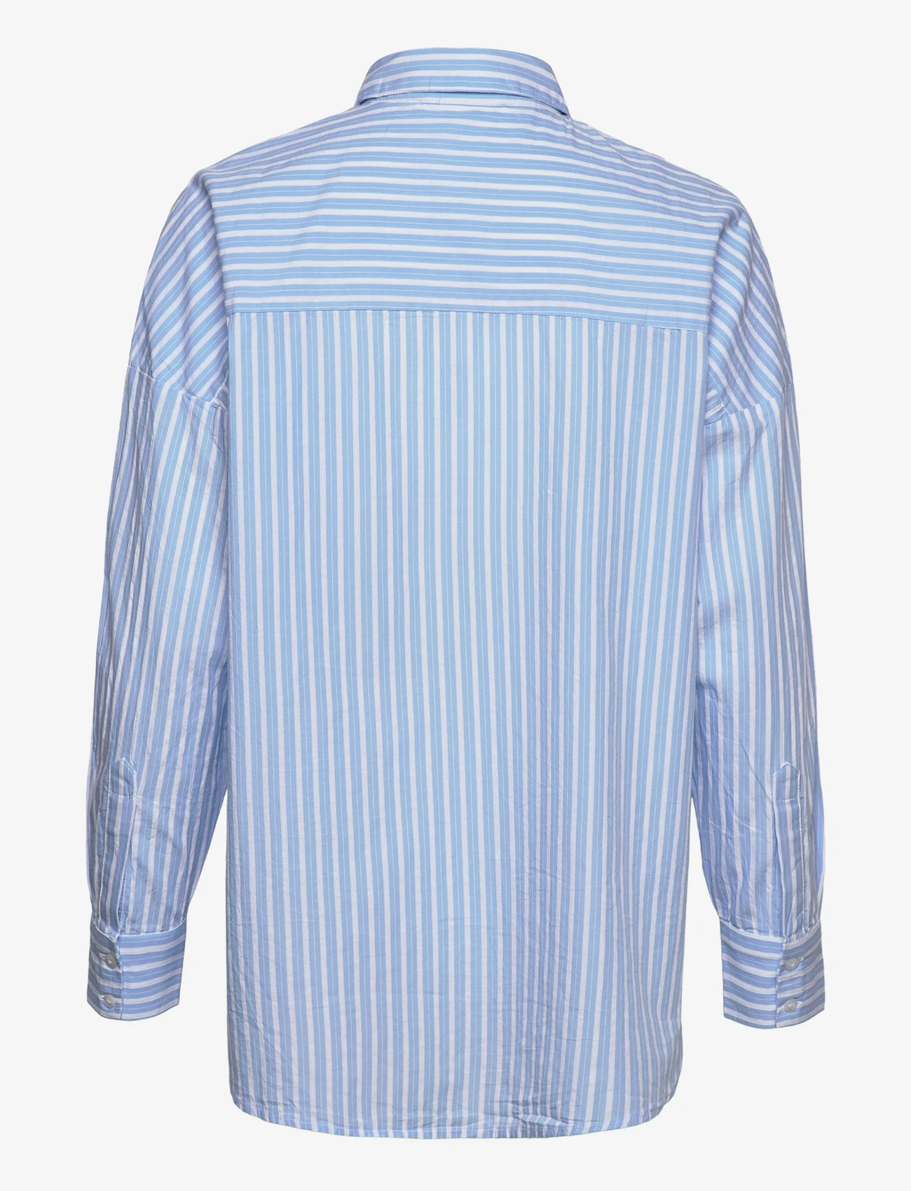 Selected Femme - SLFEMMA-SANNI LS STRIPED SHIRT NOOS - langermede skjorter - cashmere blue - 1