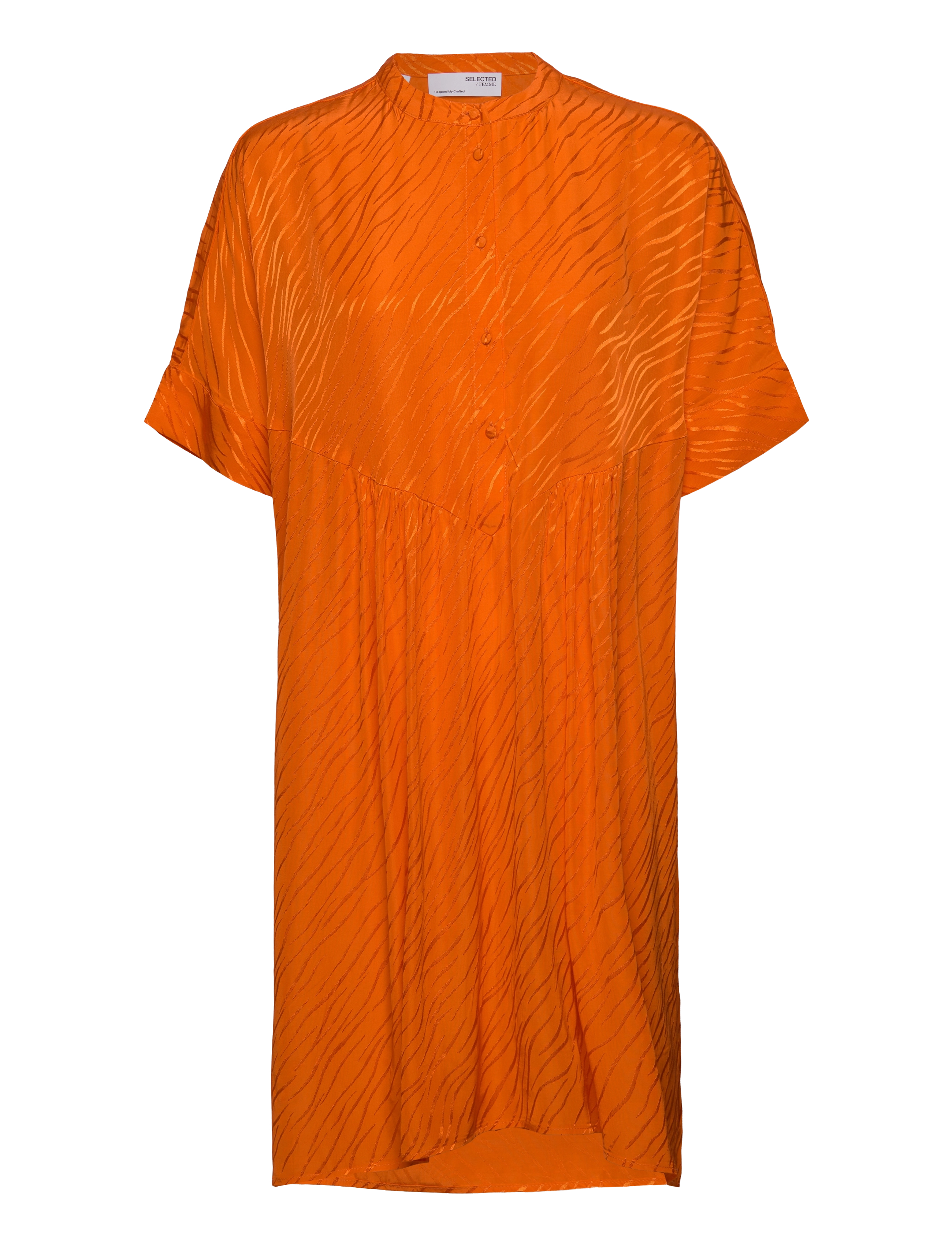 SELECTED Slfabienne-Viola Ss Oversize Kleid B Orange - 34 - Damen