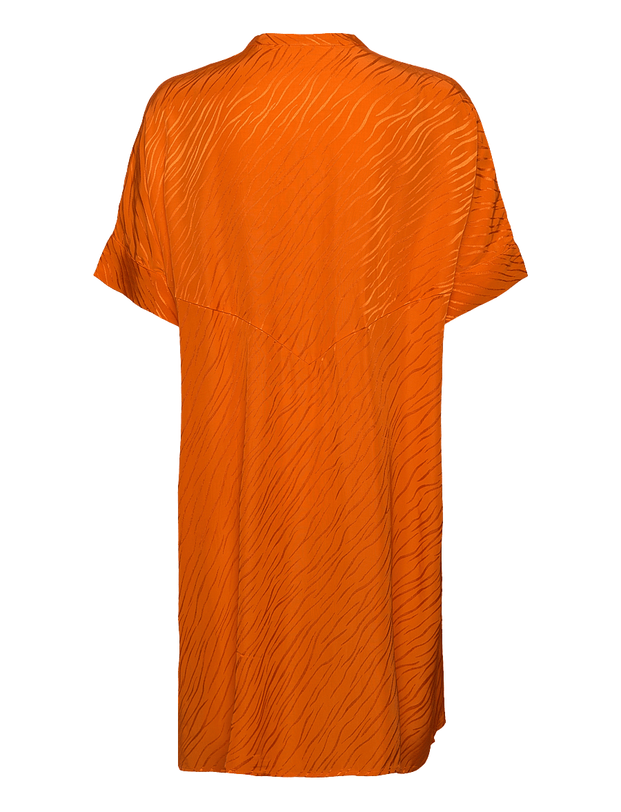 Selected - SLFABIENNE-VIOLA SS OVERSIZE DRESS B - robes chemises - orangeade - 2