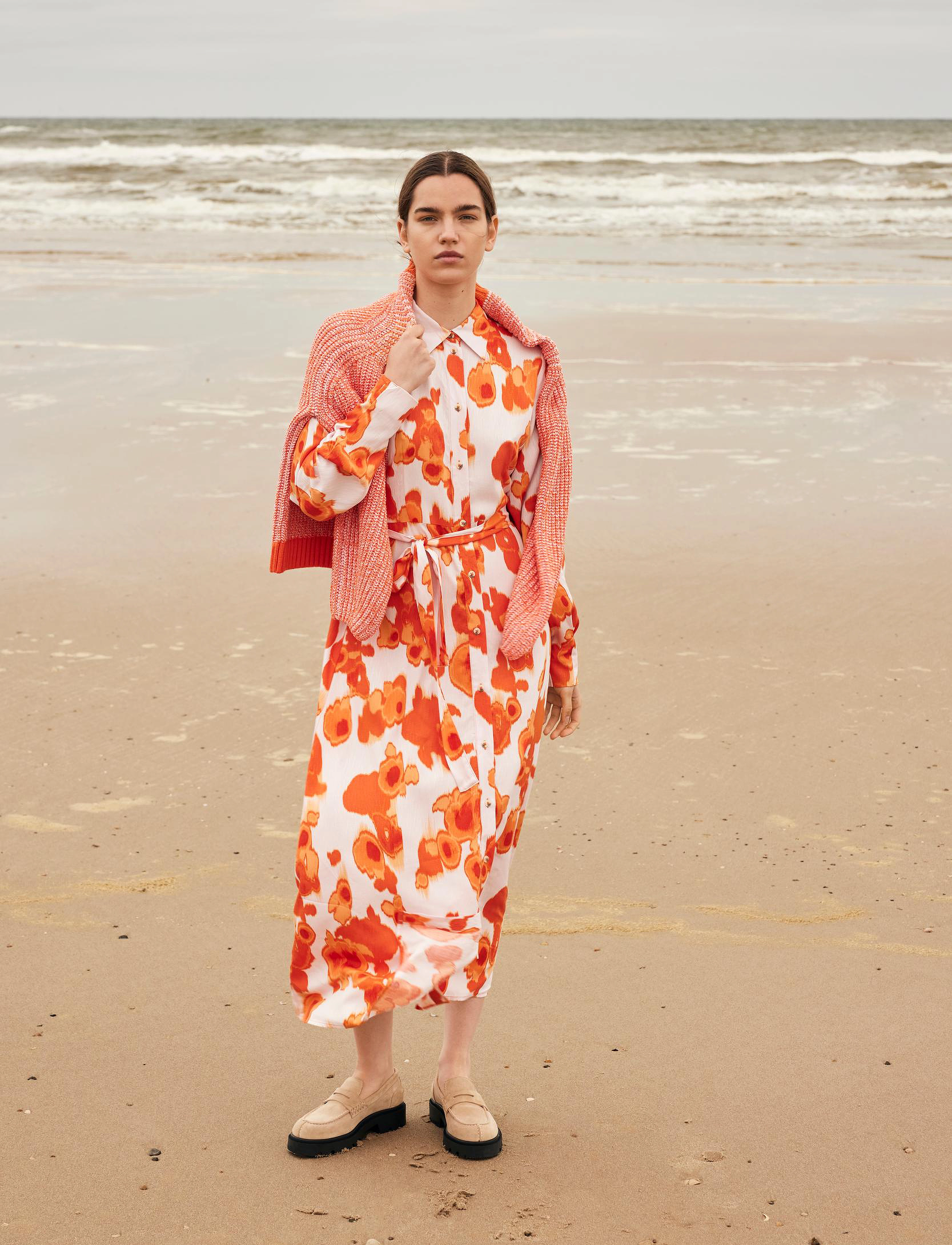 Selected - SLFNICOLETTE LS ANKLE SHIRT DRESS B - hemdkleider - orangeade - 2