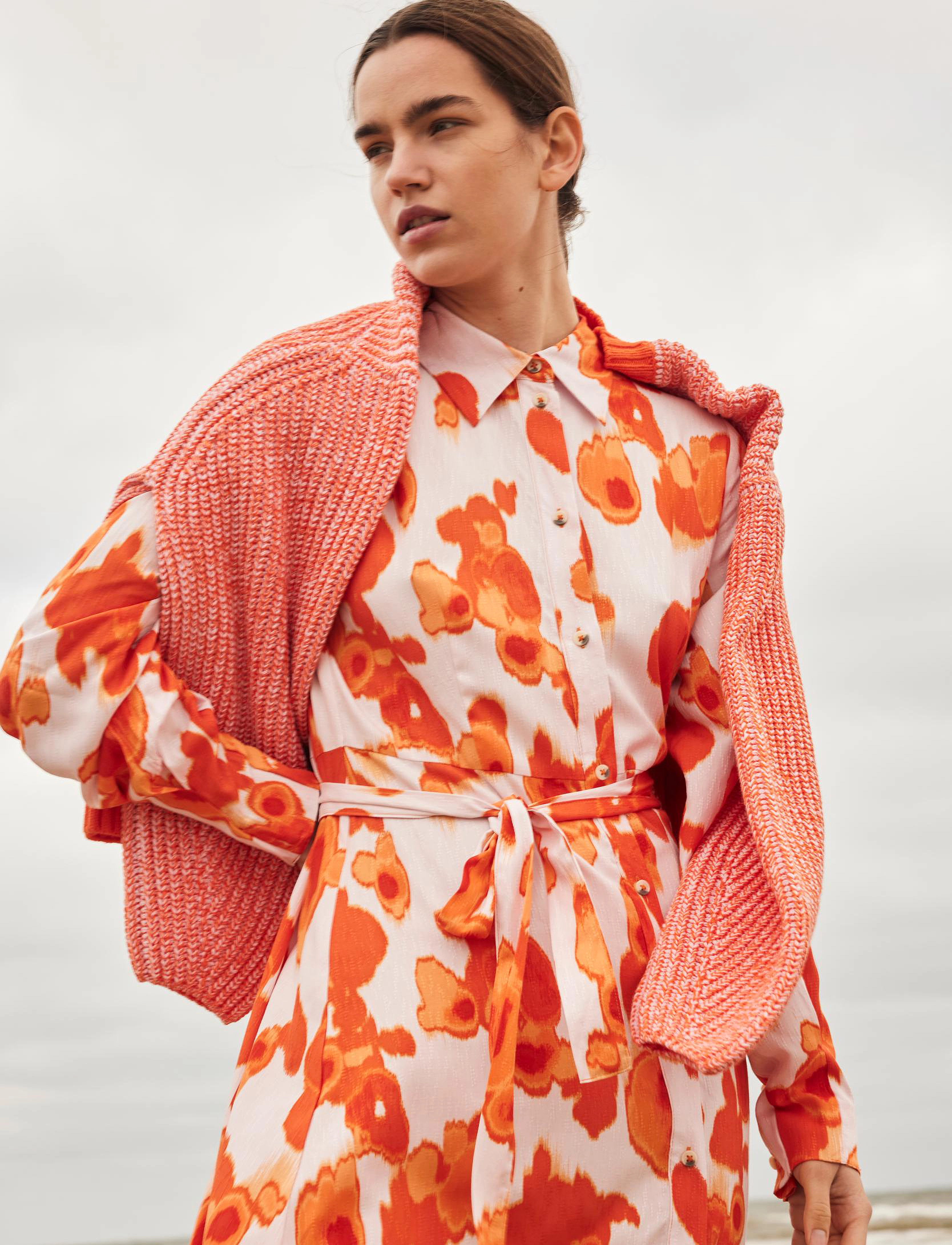 Selected - SLFNICOLETTE LS ANKLE SHIRT DRESS B - hemdkleider - orangeade - 3