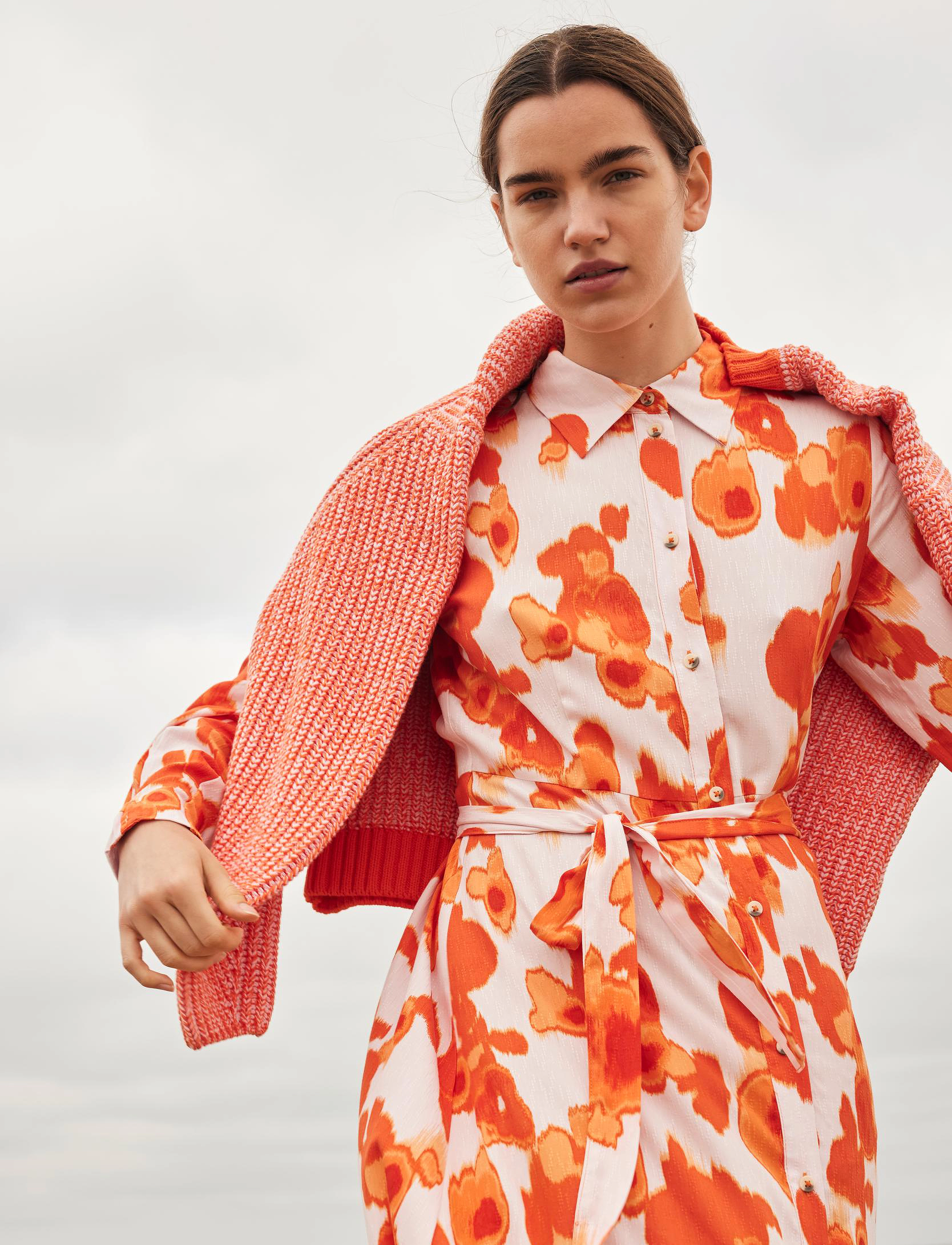 Selected - SLFNICOLETTE LS ANKLE SHIRT DRESS B - hemdkleider - orangeade - 4