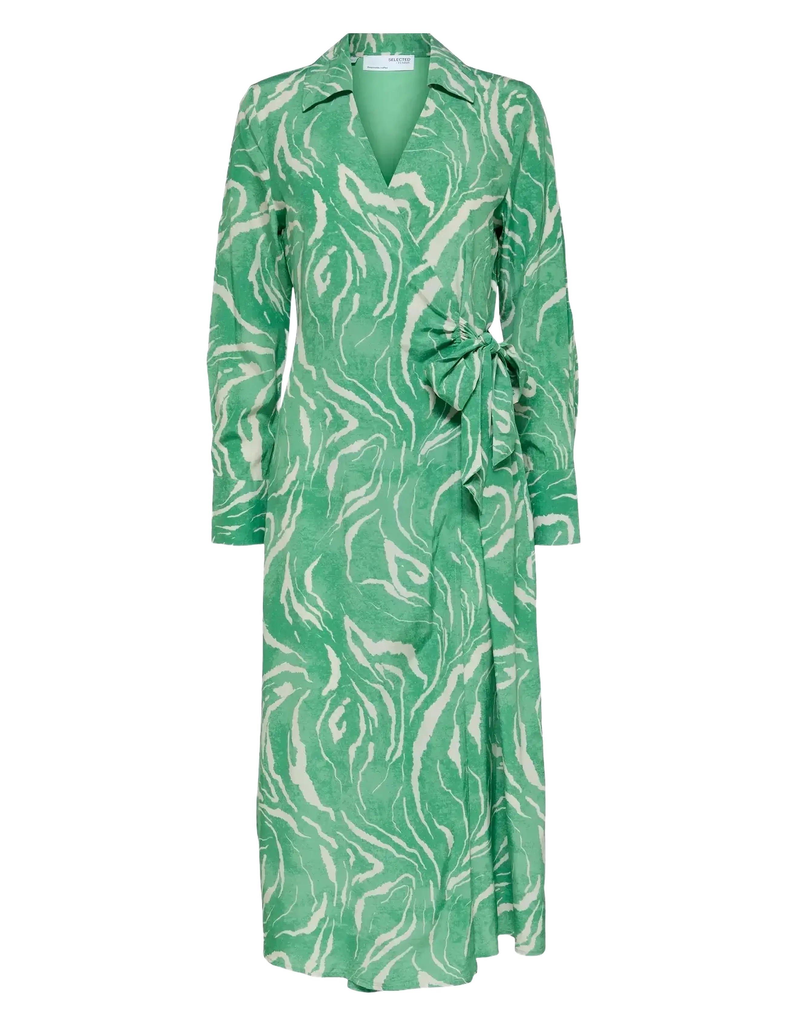Selected SLFSIRINE LS MIDI WRAP DRESS B - Kjoler - ABSINTHE GREEN / green