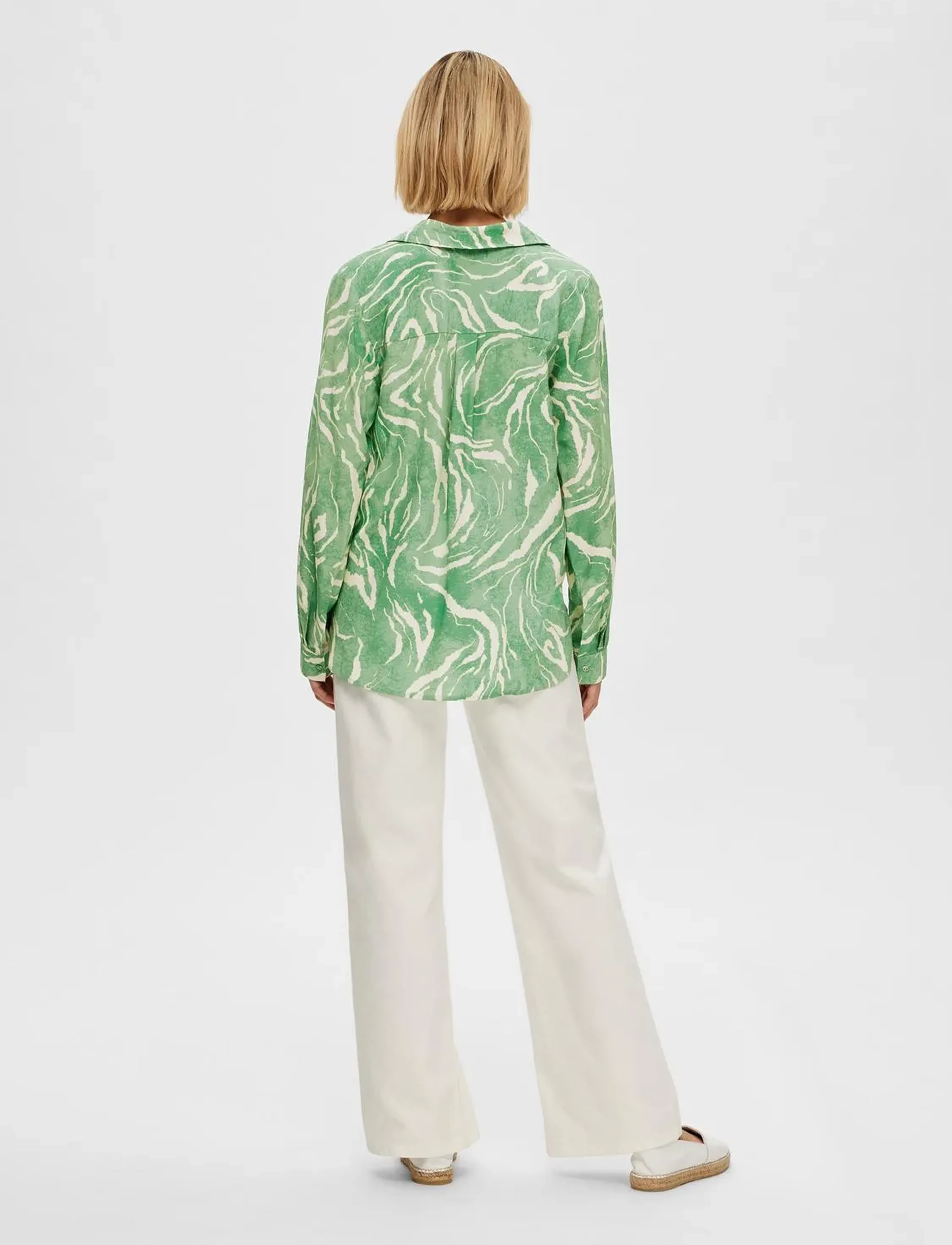 Selected - SLFSIRINE LS SHIRT B - langærmede skjorter - absinthe green - 3