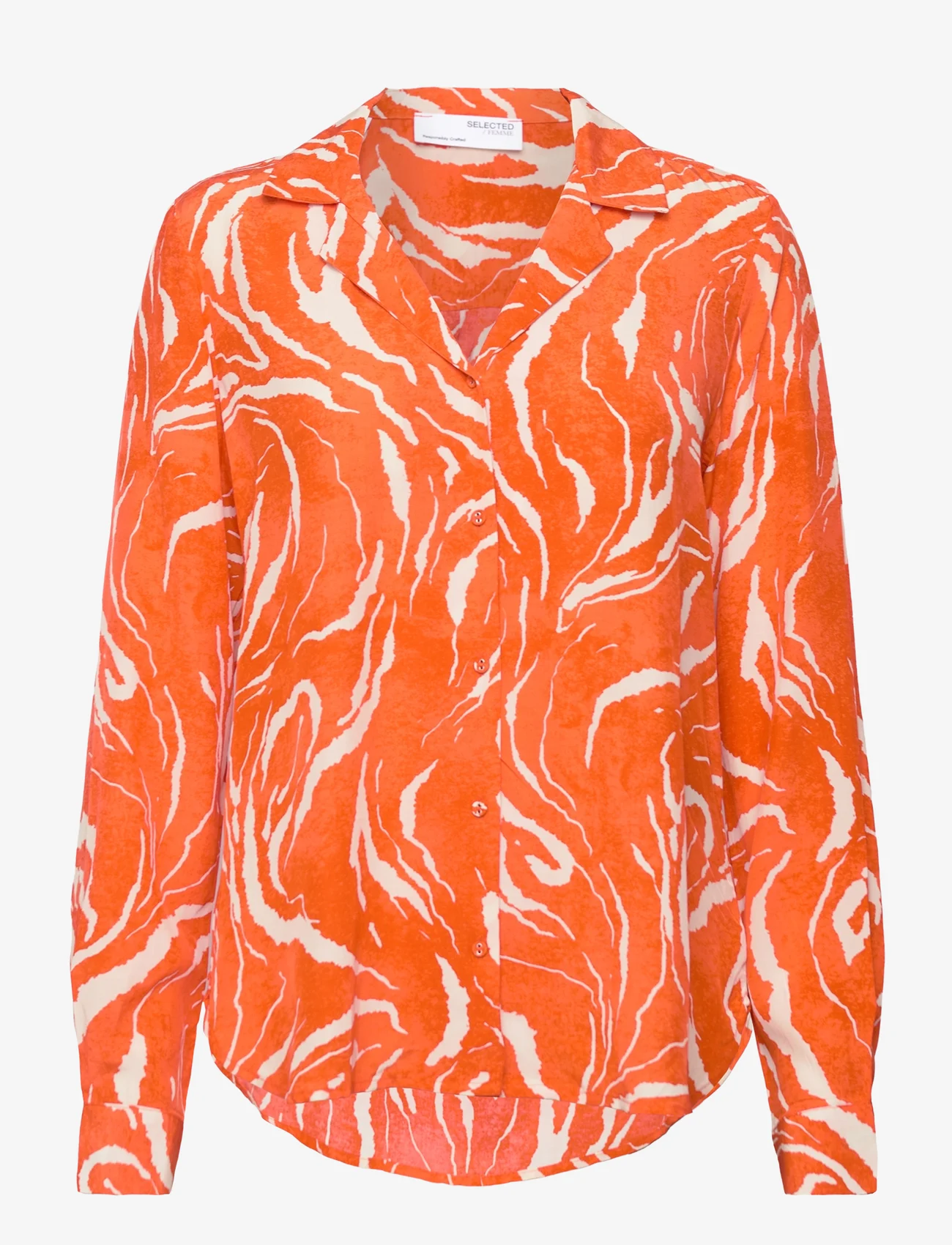 Selected Femme - SLFSIRINE LS SHIRT B - långärmade skjortor - orangeade - 0